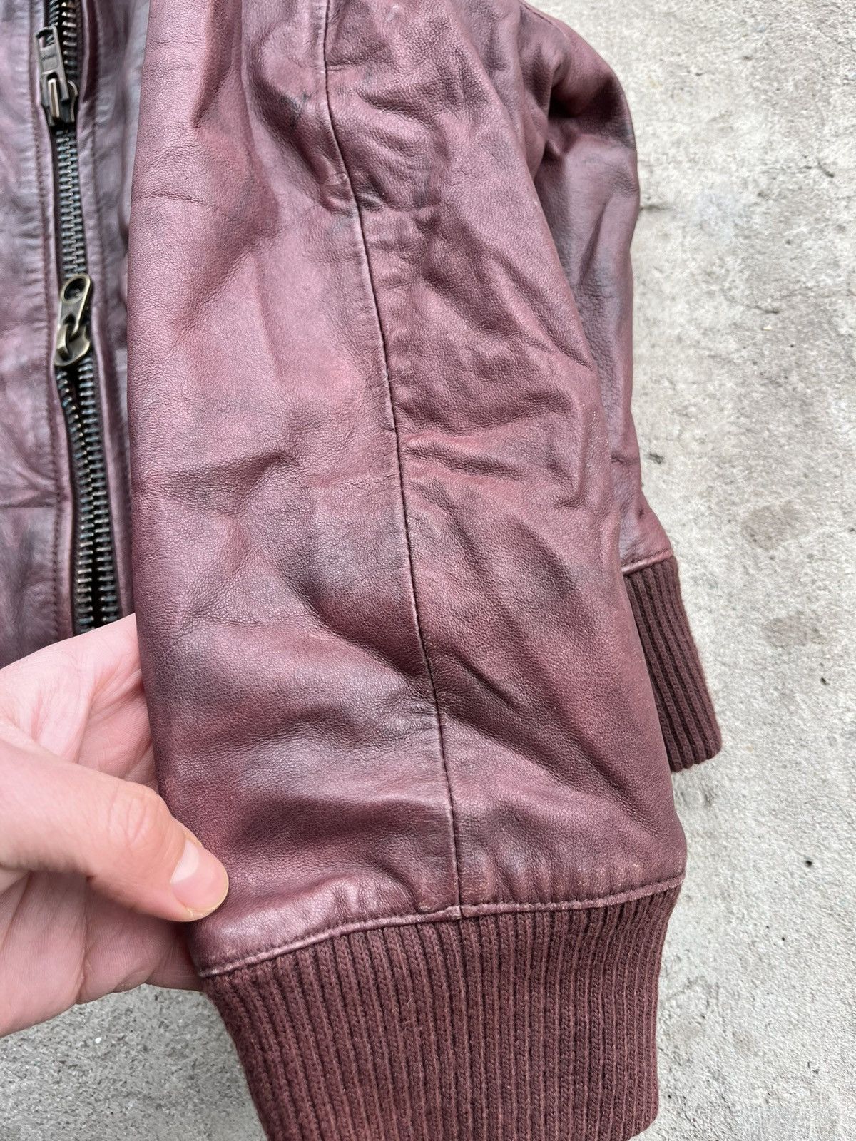Allsaints × Japanese Brand Vintage AllSaints Avant Garde Sun Faded Red Leather Jacket Size S / US 4 / IT 40 - 17 Thumbnail