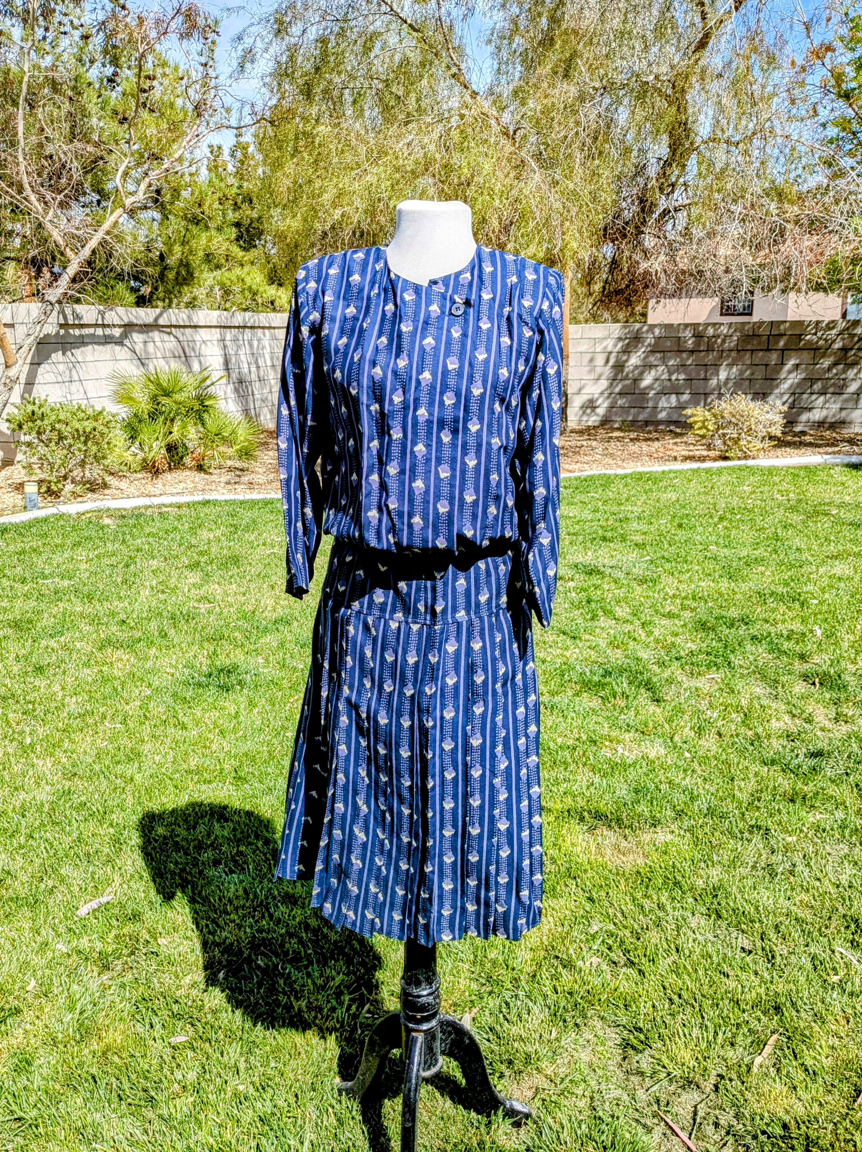 Vintage VTG Cynthia Howie Buhon Sz8 1980s 2pc Top + Maxi Dress Set Size M / US 6-8 / IT 42-44 - 1 Thumbnail