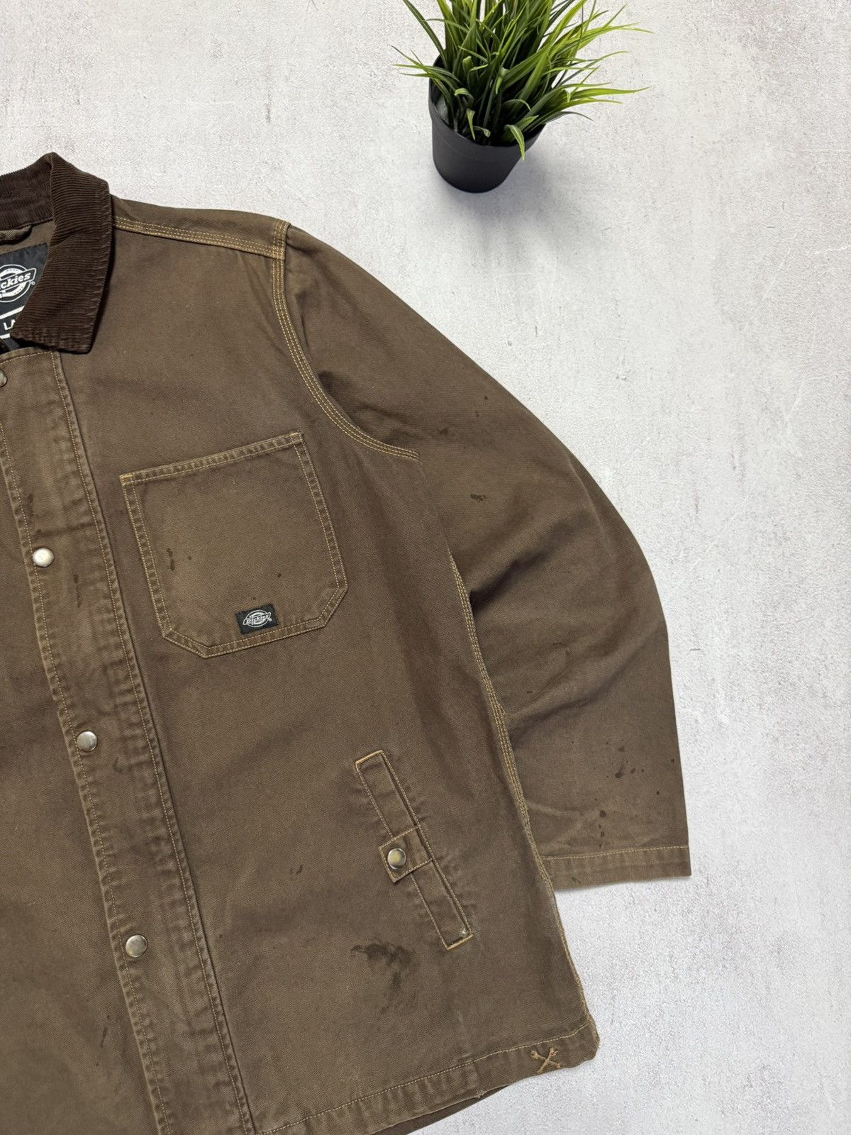 Dickies × Vintage Vintage Dickies Work Denim Jacket Brown Faded Amazing 90s Size US L / EU 52-54 / 3 - 2 Thumbnail