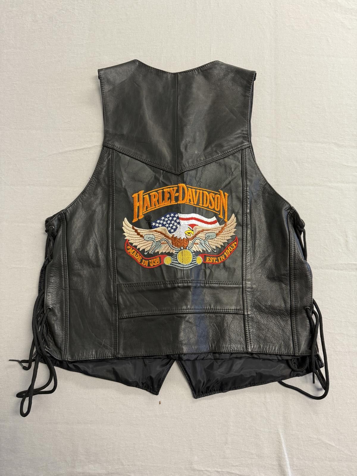 Other Harley Davidson Genuine Leather Vest Bald Eagle Back Patch Size US S / EU 44-46 / 1 - 1 Thumbnail