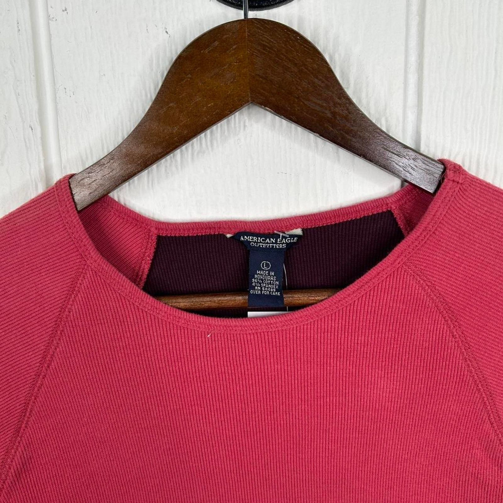 American Eagle Outfitters Y2K American Eagle Outfitters Red Long Sleeve Tee Large Size L / US 10 / IT 46 - 4 Thumbnail