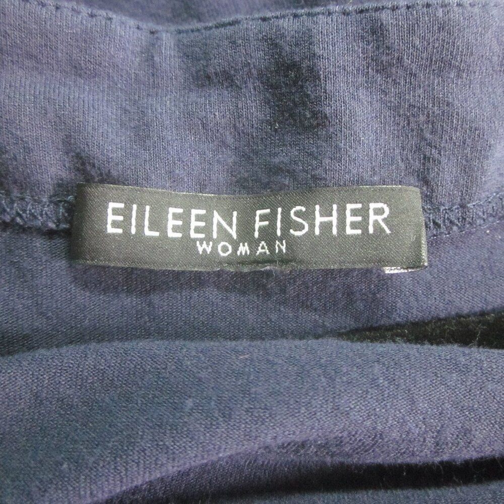 Eileen Fisher Eileen Fisher Plus 3X Dark Blue Pullover Drape Neck Sleeveless Knee Length Dress Size 3XL / US 20-22 - 3 Thumbnail