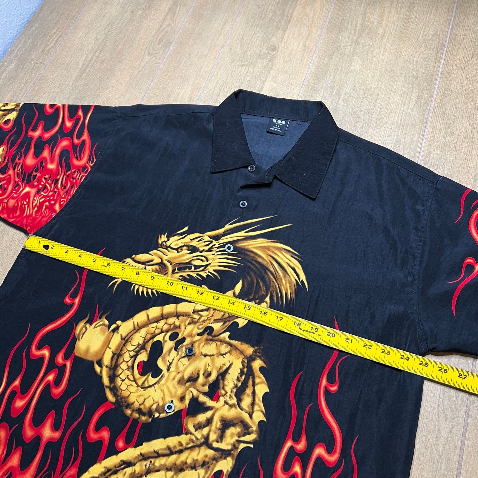 Vintage Vintage KNU Button Up Shirt Japanese Dragon Flames Mens XL Size US XL / EU 56 / 4 - 6 Thumbnail