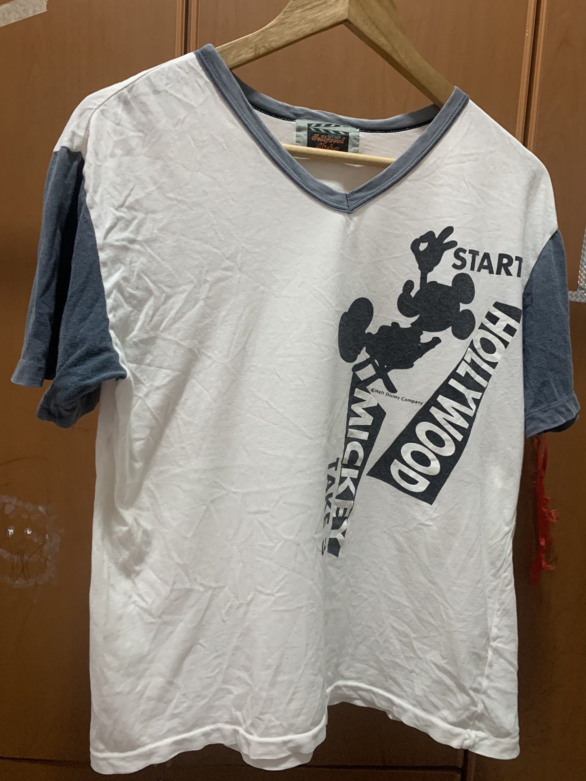 Mickey Mouse Vintage Print Hollywood Mickey V Neck T-Shirt Size US M / EU 48-50 / 2 - 5 Thumbnail