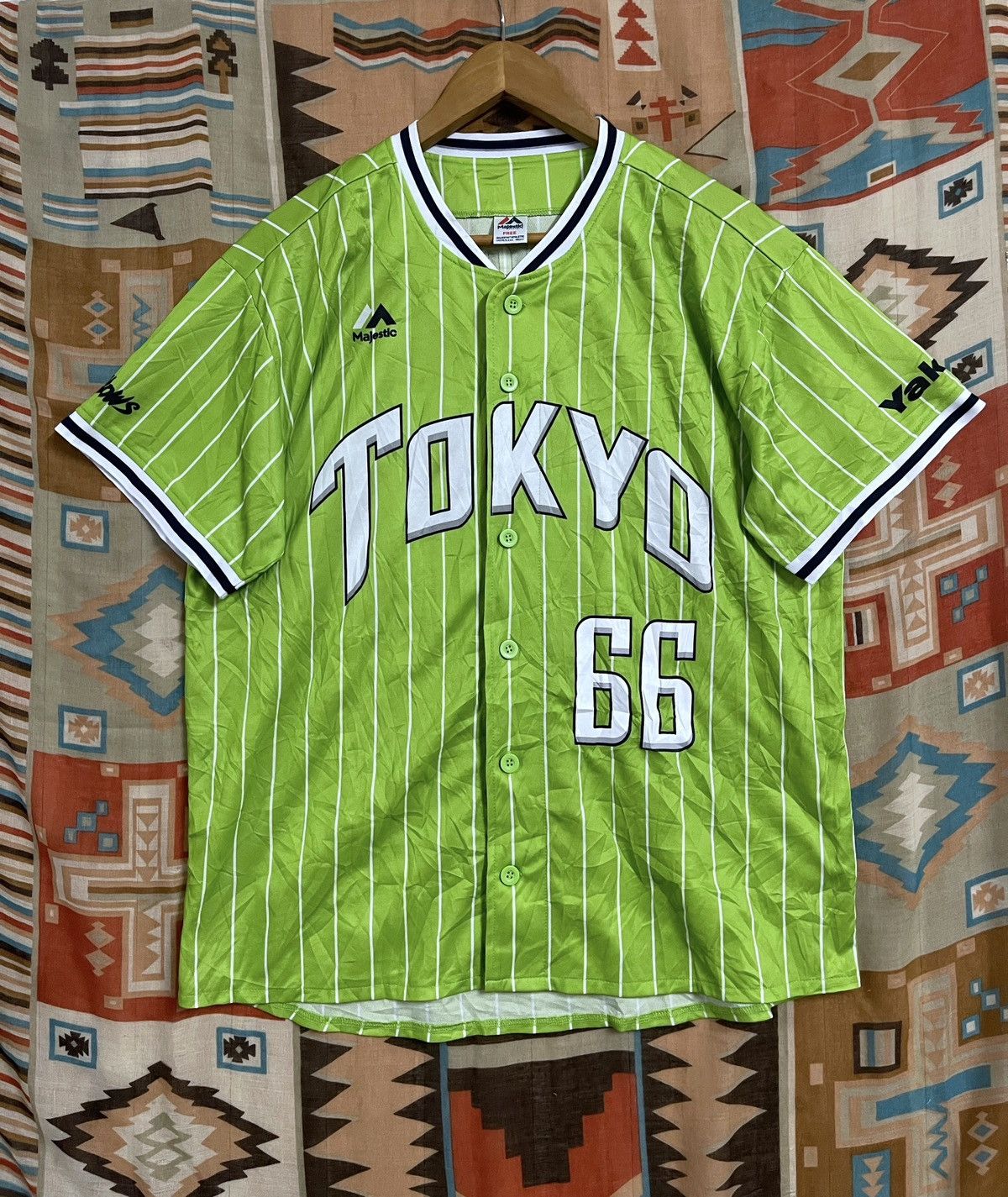 Majestic × Sports Specialties × Vintage Vintage Japan Baseball Jersey Tokyo Swallows J League Rare Size US L / EU 52-54 / 3 - 1 Thumbnail