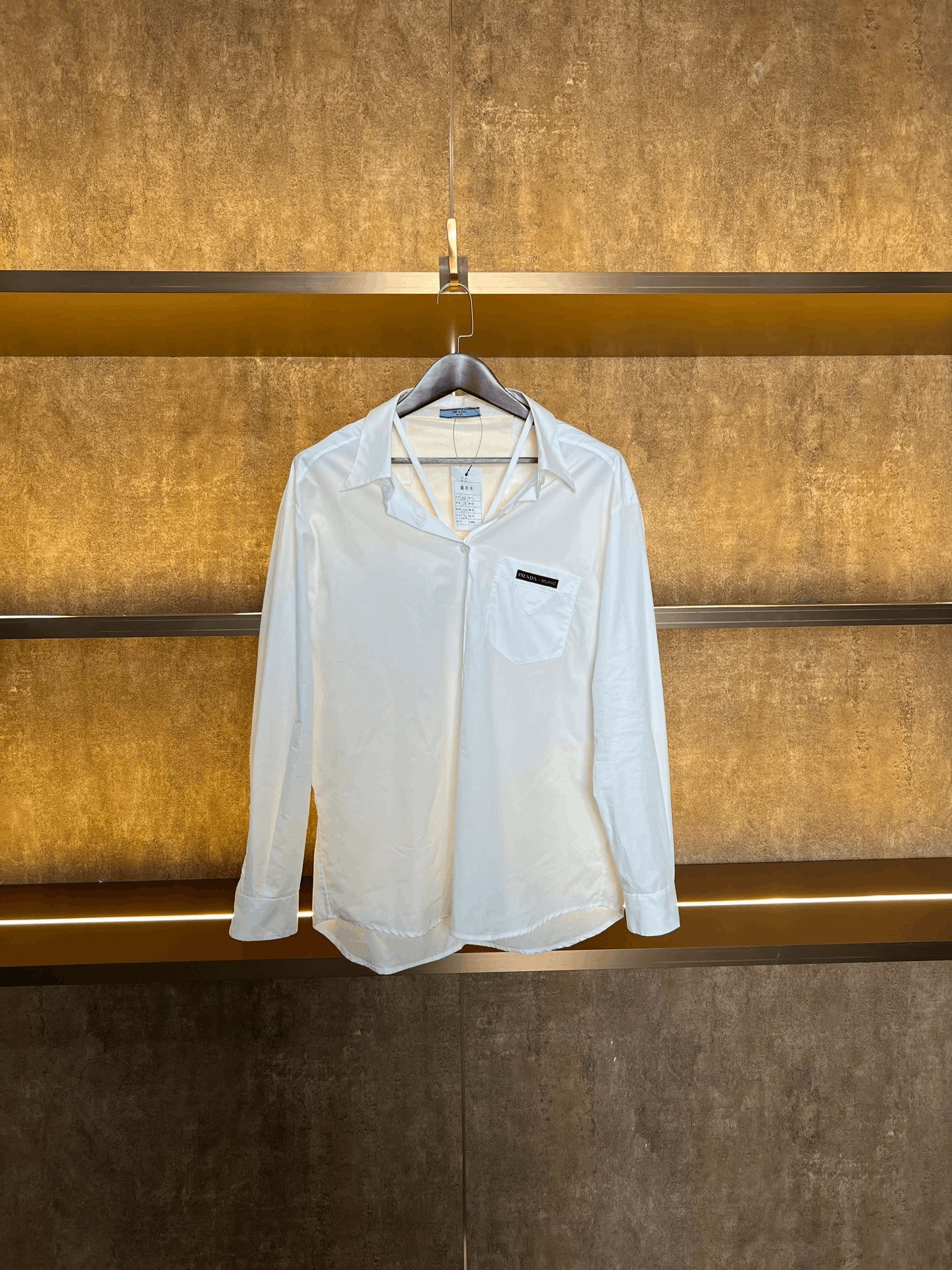 Prada Prada Cotton Triangle Logo Shirt Size XS / US 0-2 / IT 36-38 - 1 Thumbnail