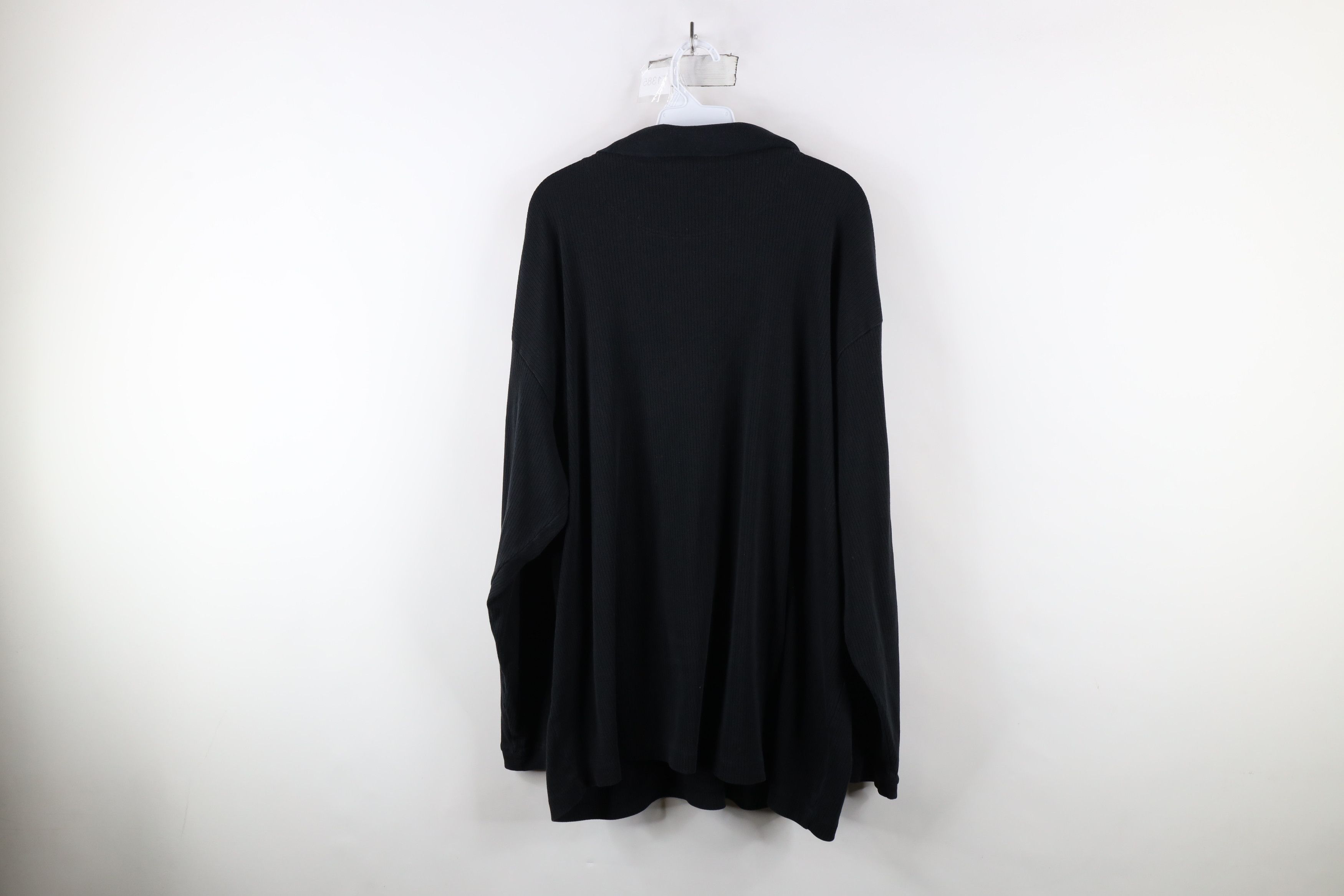 Vintage Vintage 90s Streetwear Knit Long Sleeve Rugby Polo Black Size US XXL / EU 58 / 5 - 8 Thumbnail