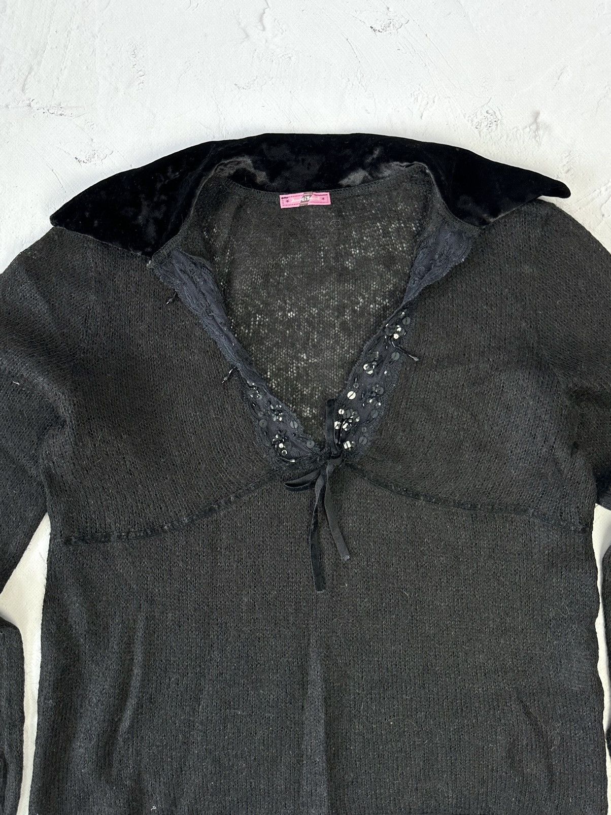 Beauty Beast × If Six Was Nine × Vintage Vintage Black Mohair Sweater Size M / US 6-8 / IT 42-44 - 4 Thumbnail