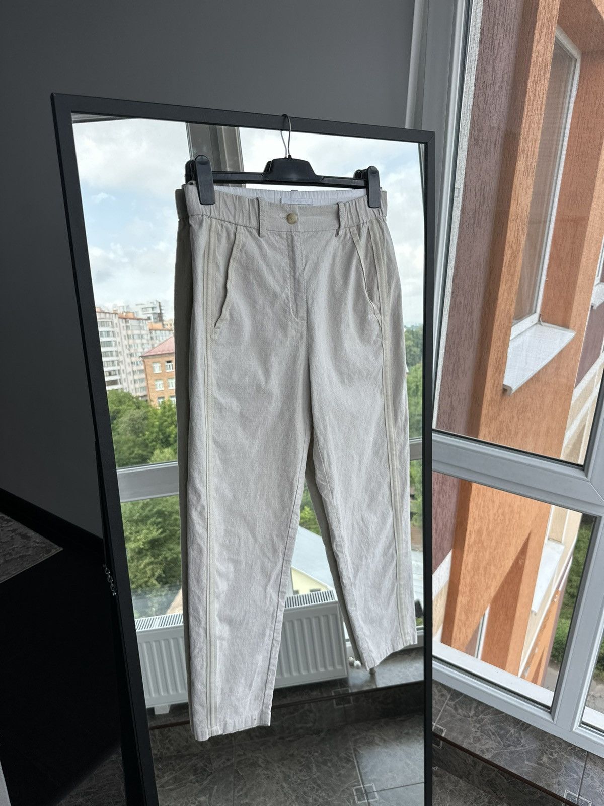 Annette Gortz Annette Görtz Beige Linen Blend Trousers Size 34 Minimalist Size 25" / US 0 / IT 36 - 1 Thumbnail