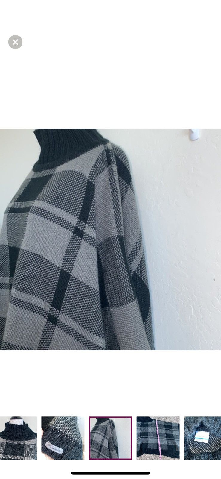Columbia Columbia women’s O/S plaid be cozy sweater poncho‎ Size ONE SIZE - 2 Thumbnail