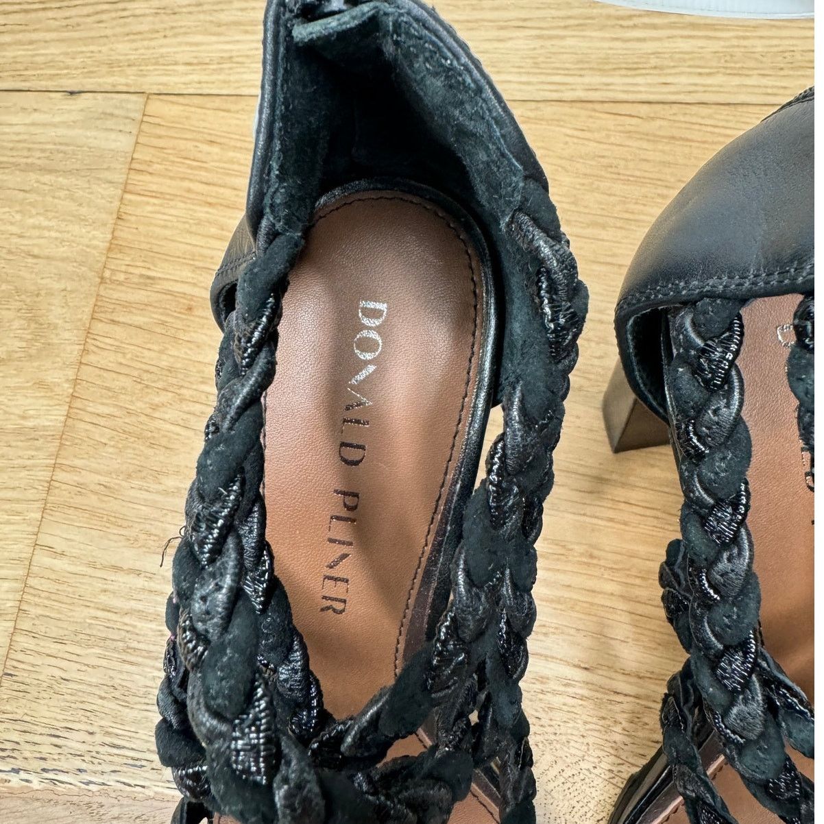 Donald Pliner NEW Donald Pliner Seska Braided Leather Block Heeled Sandals Size US 6 / IT 36 - 4 Thumbnail