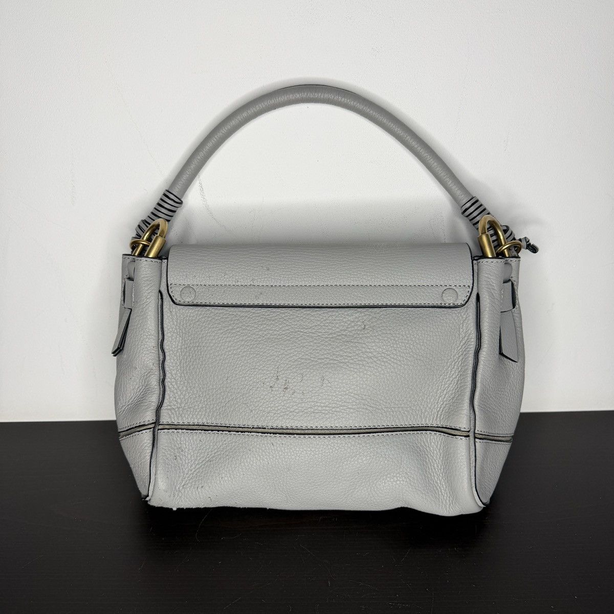 Chloe Chloe Owen Shoulder Handle Bag Gray Leather Size ONE SIZE - 5 Thumbnail