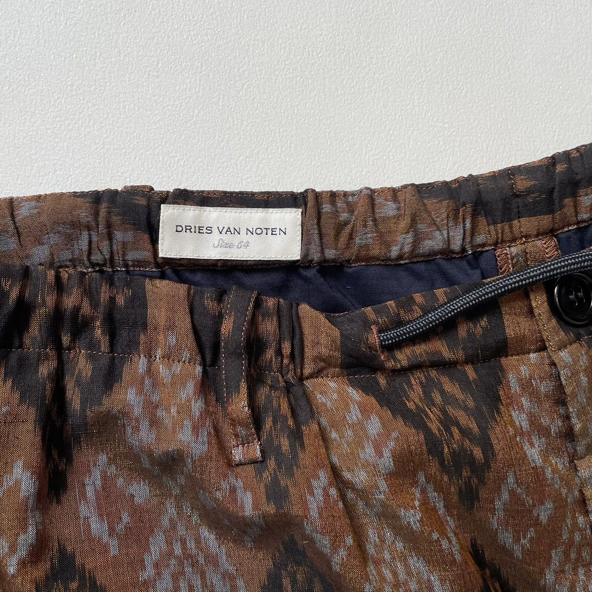 Dries Van Noten IKAT Weave Silk Mix Wide Leg Pants Size US 36 / EU 52 - 3 Thumbnail