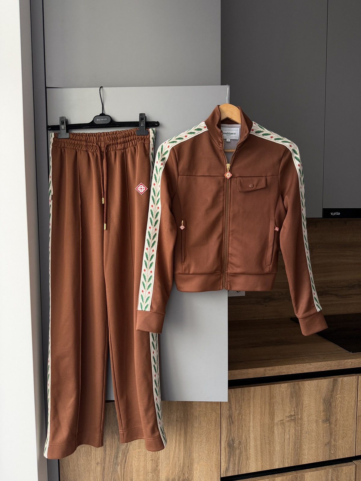 Casablanca Casablanca Laurel Brown Track Suit in Tricot-Knit Size 25" / US 0 / IT 36 - 3 Thumbnail