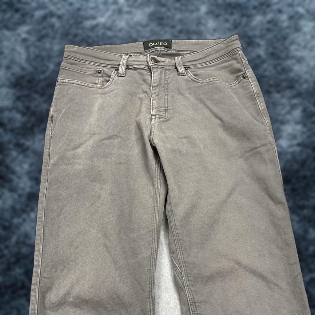 DUER Duer N2X Slim Fit Chino Pants Mens 31x30 Gray Brown Cotton Blend Stretch Casual 5-Pocket Design Flat Front Button Zip Inseam 30 Size US 31 - 1 Thumbnail