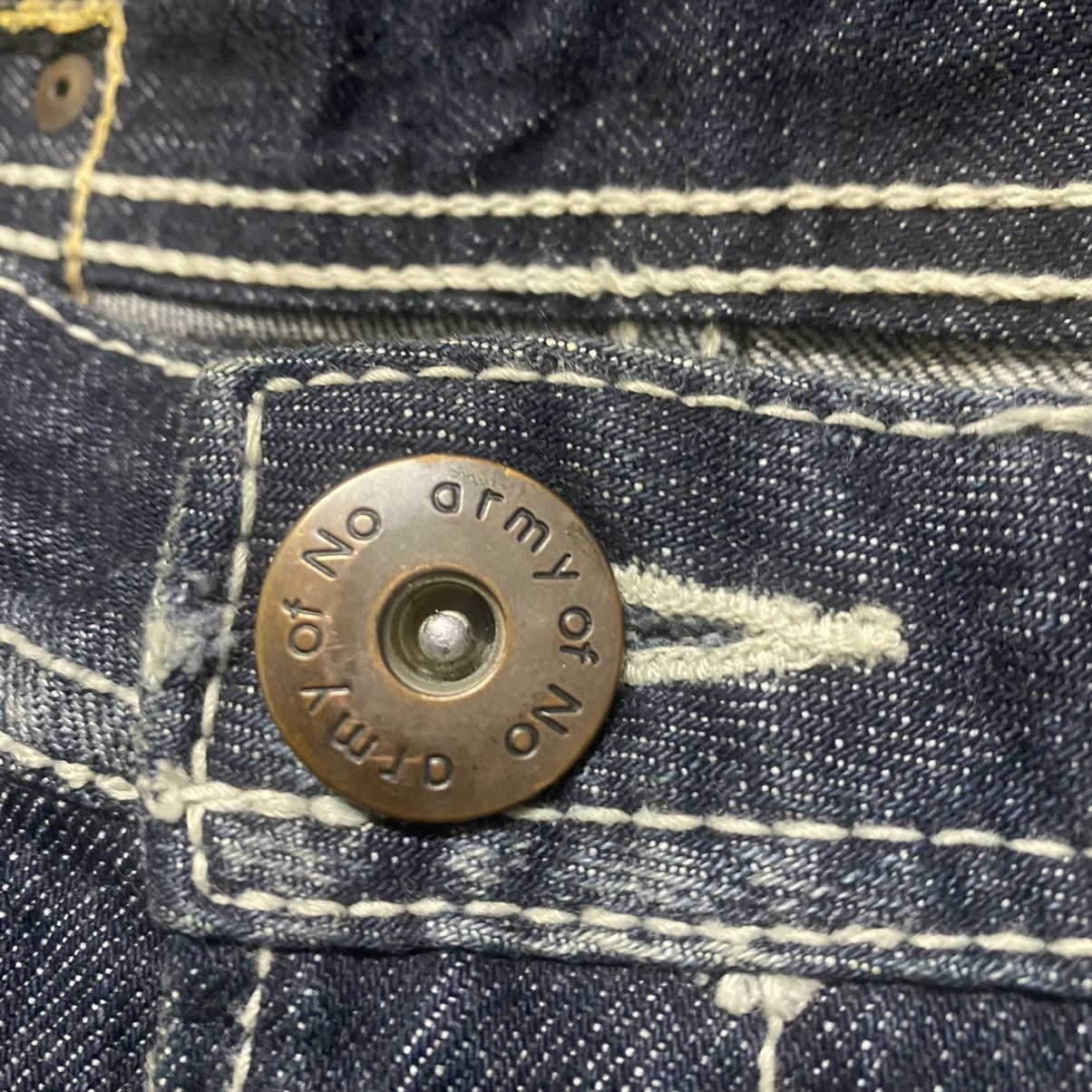 Japanese Brand ARMY OF NO Whisker Denim Flare Jeans Size US 30 / EU 46 - 17 Thumbnail