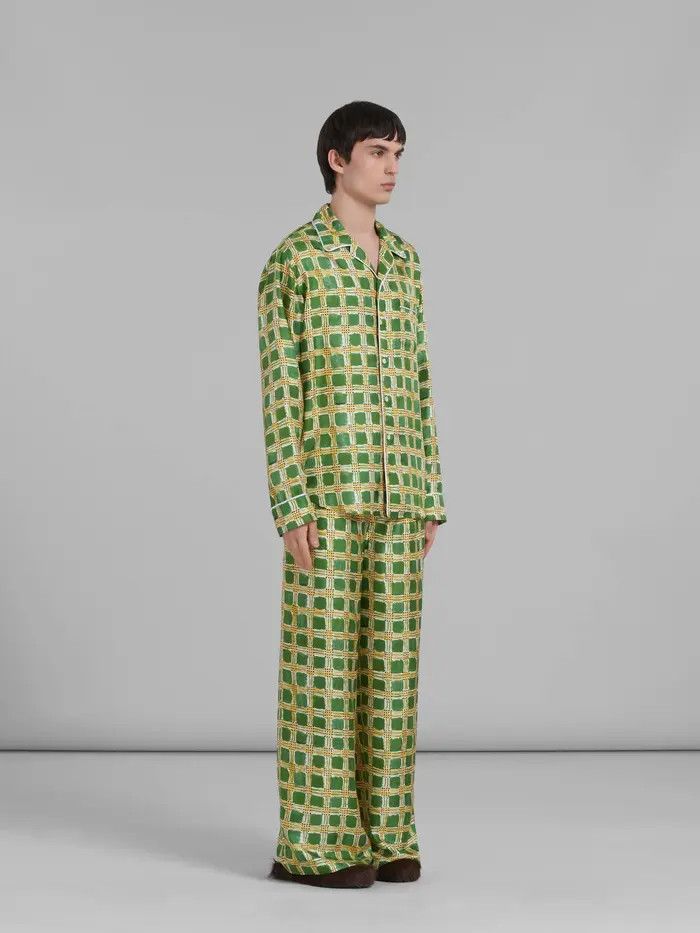 Marni o1w1db10125 Silk Twill Shirt in Green Size US XL / EU 56 / 4 - 3 Thumbnail