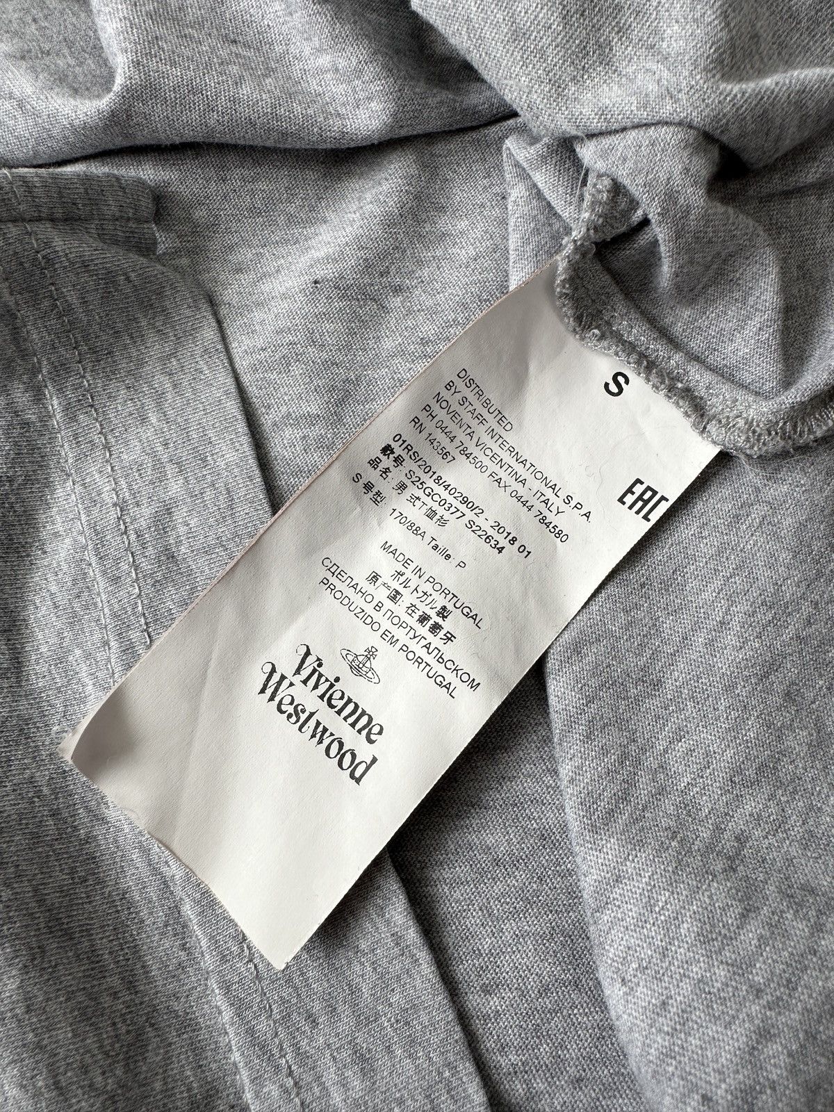 Vivienne Westwood VIVIENNE WESTWOOD Orb Logo Gray T-Shirt Men’s Size S Size US S / EU 44-46 / 1 - 9 Thumbnail