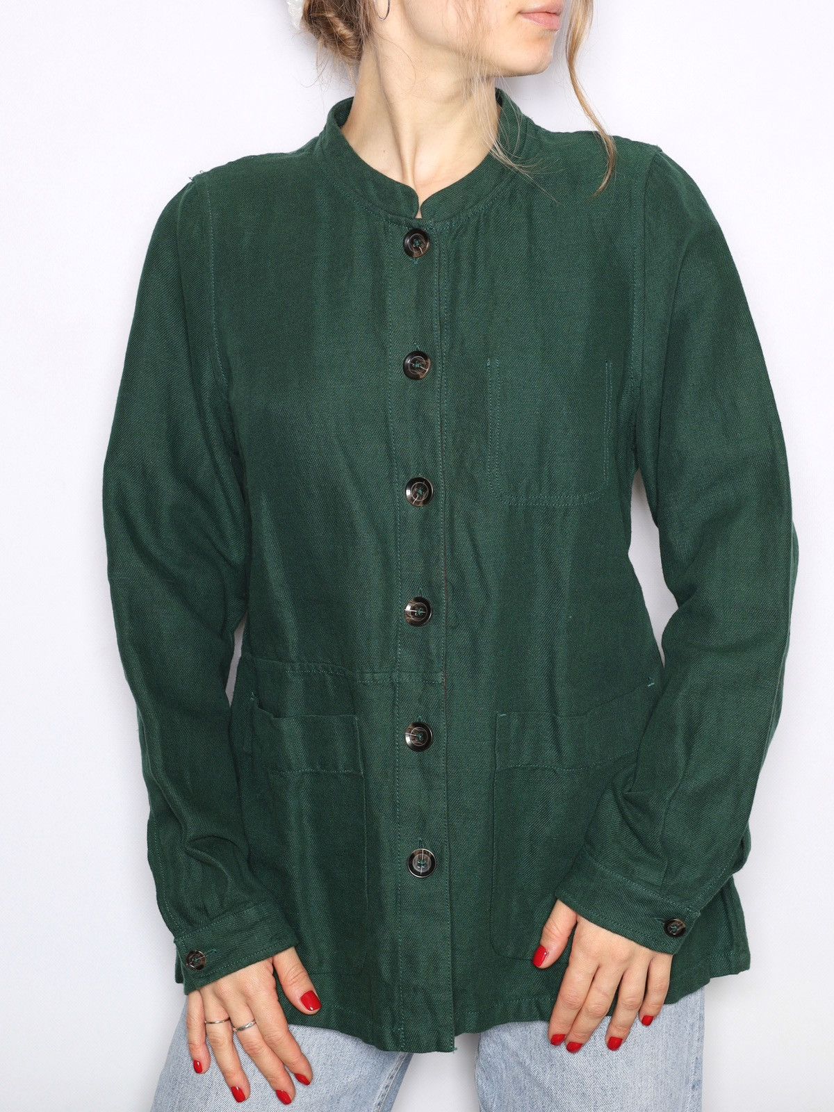 Gudrun Sjoden Gudrun Sjoden Linen Cotton Green Shirt Size S / US 4 / IT 40 - 2 Thumbnail