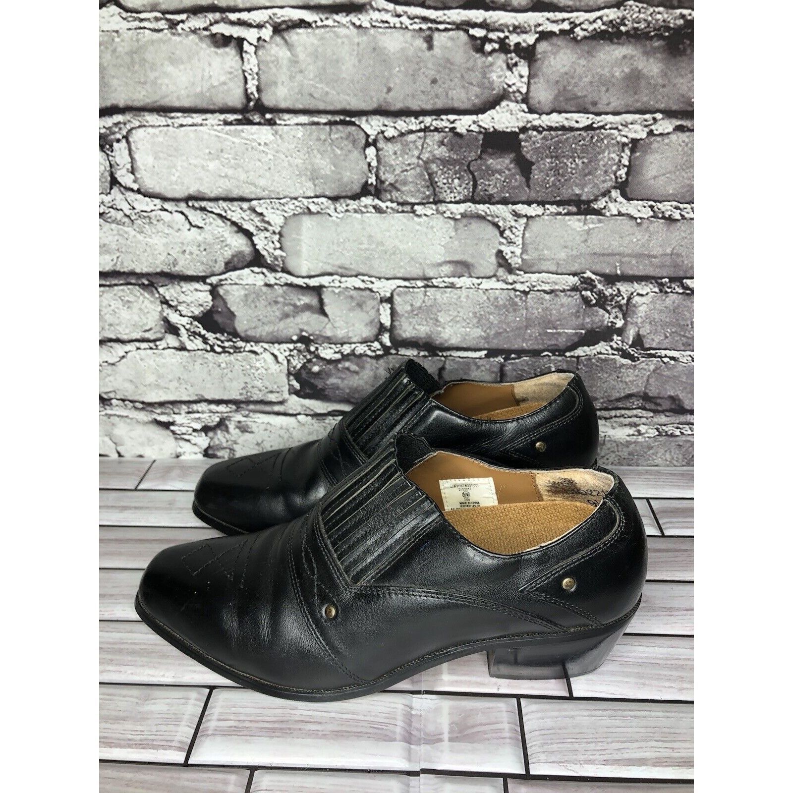 Other Dingo Black Leather Casual Low Cut Heel Booties Shoes Women Size US 9.5 / IT 39.5 - 3 Thumbnail