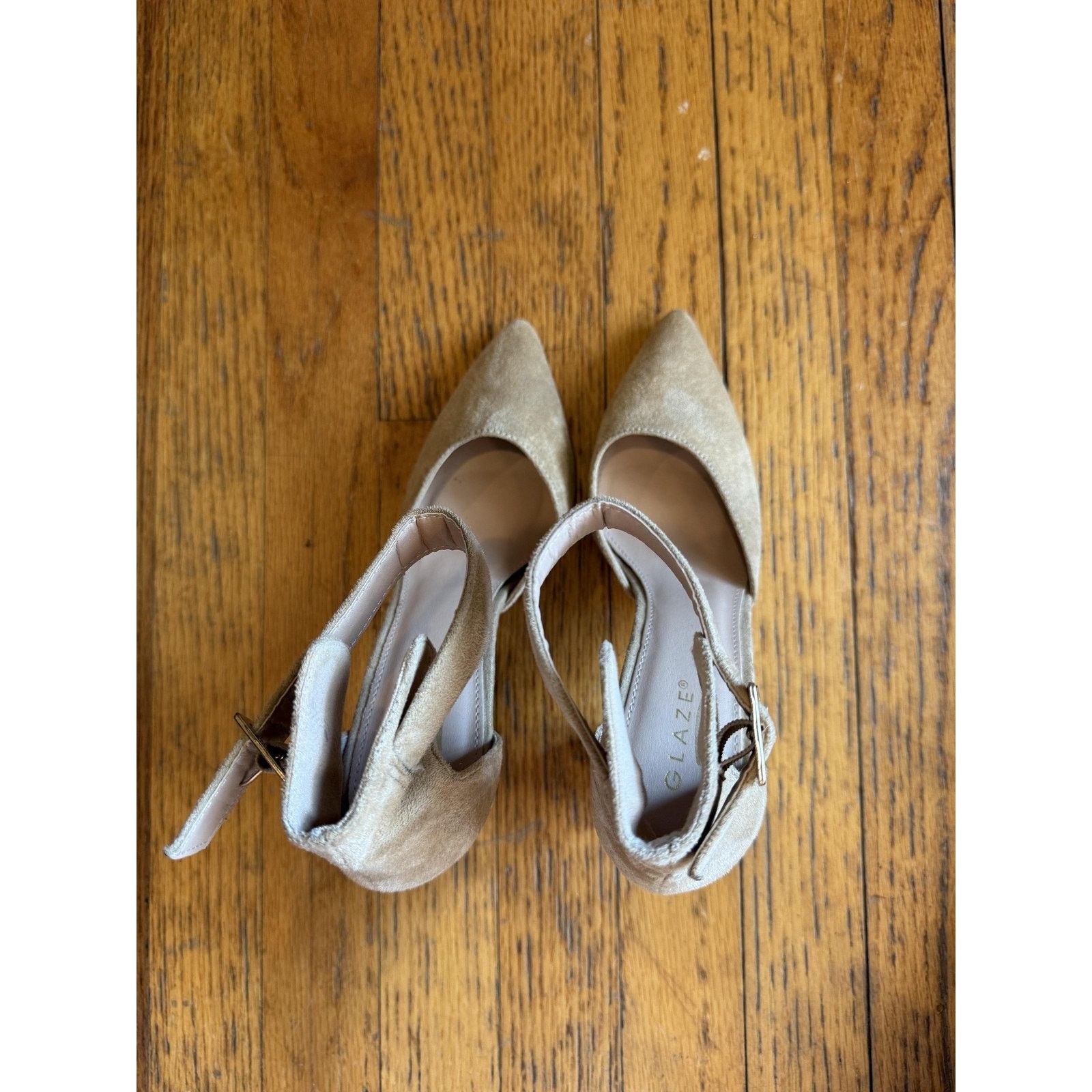 Other GLAZE Size 7.5 Beige Ankle Strap Heels Pumps Block Heel Size US 7.5 / IT 37.5 - 7 Thumbnail