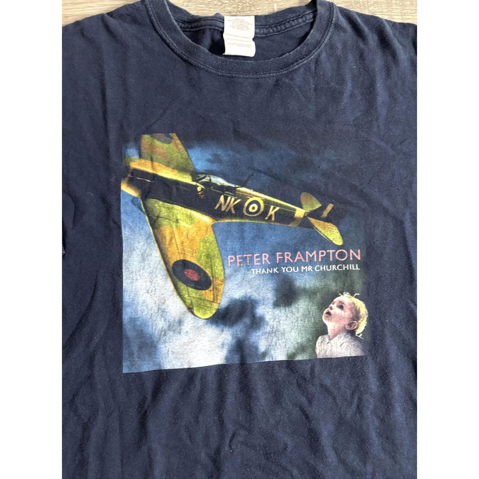 Gildan Peter Frampton Shirt Mens 2XL Blue Thank You Mr Churchill Tour Graphic T-Shirt Size US XXL / EU 58 / 5 - 2 Thumbnail