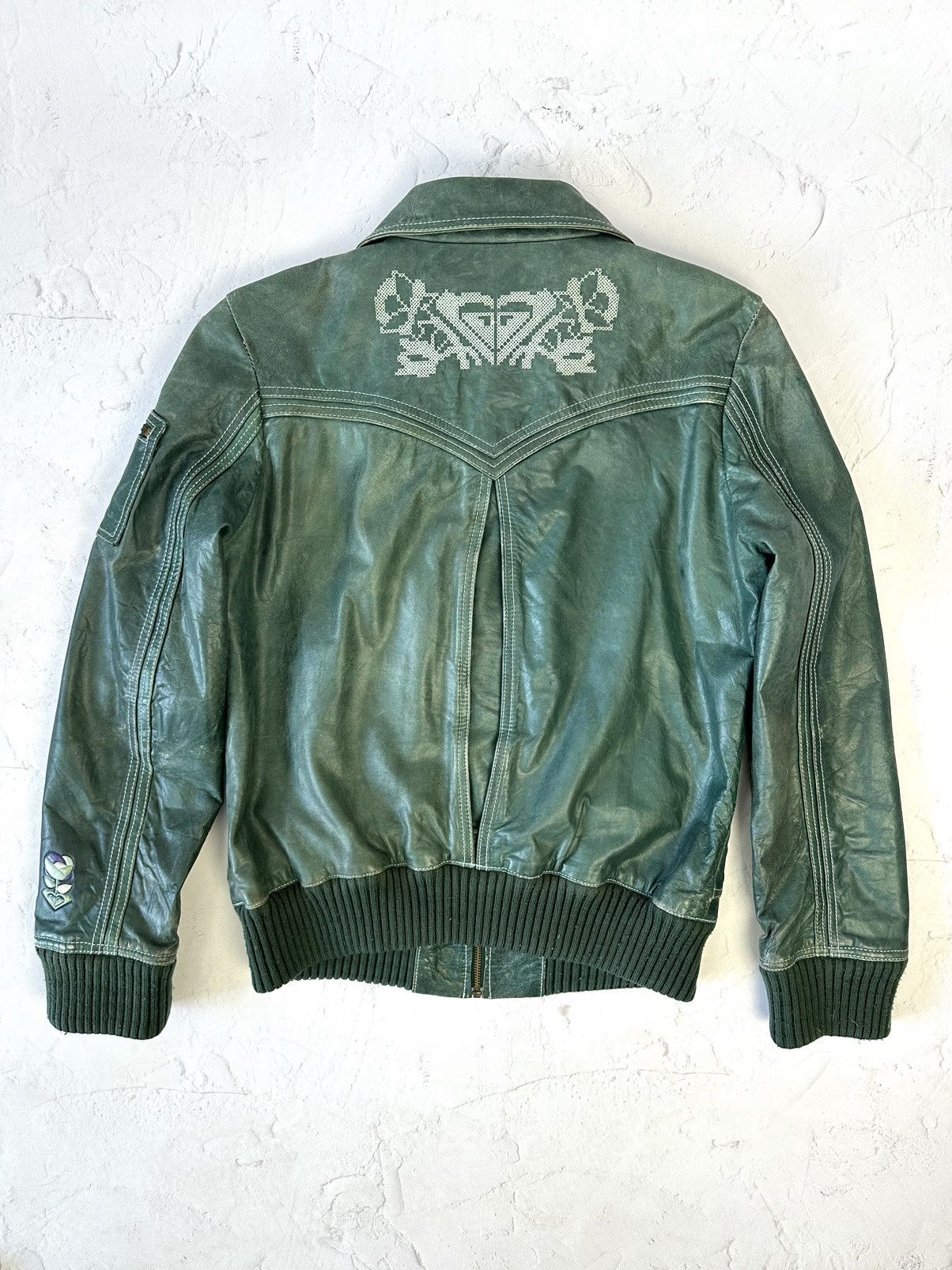Vintage Vintage Roxy Leather Green Worn Jacket Size M / US 6-8 / IT 42-44 - 10 Thumbnail