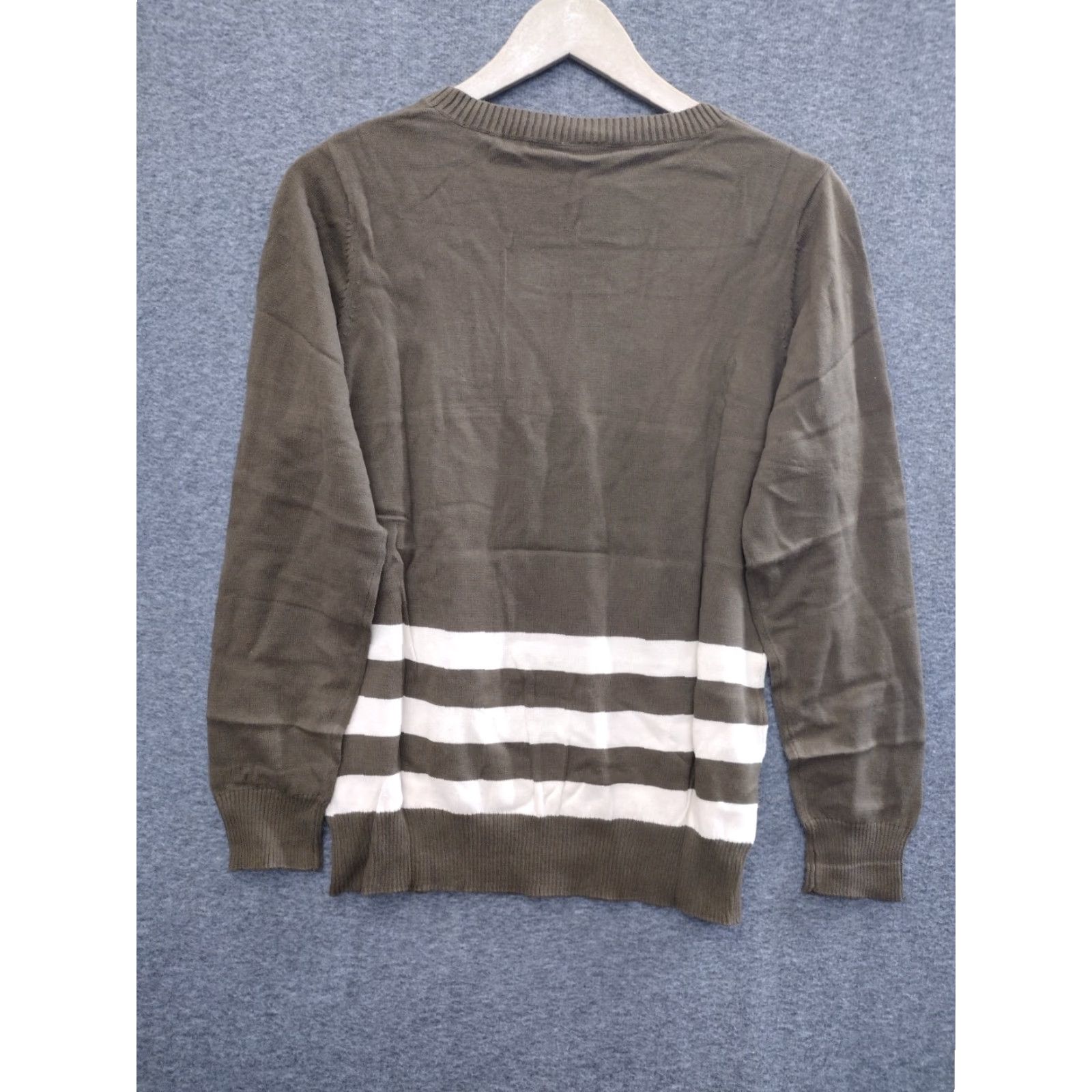 Vintage Elite Tribe Military Stripes Sweater Long Sleeve Brown Beige 2XL Size US XXL / EU 58 / 5 - 2 Thumbnail