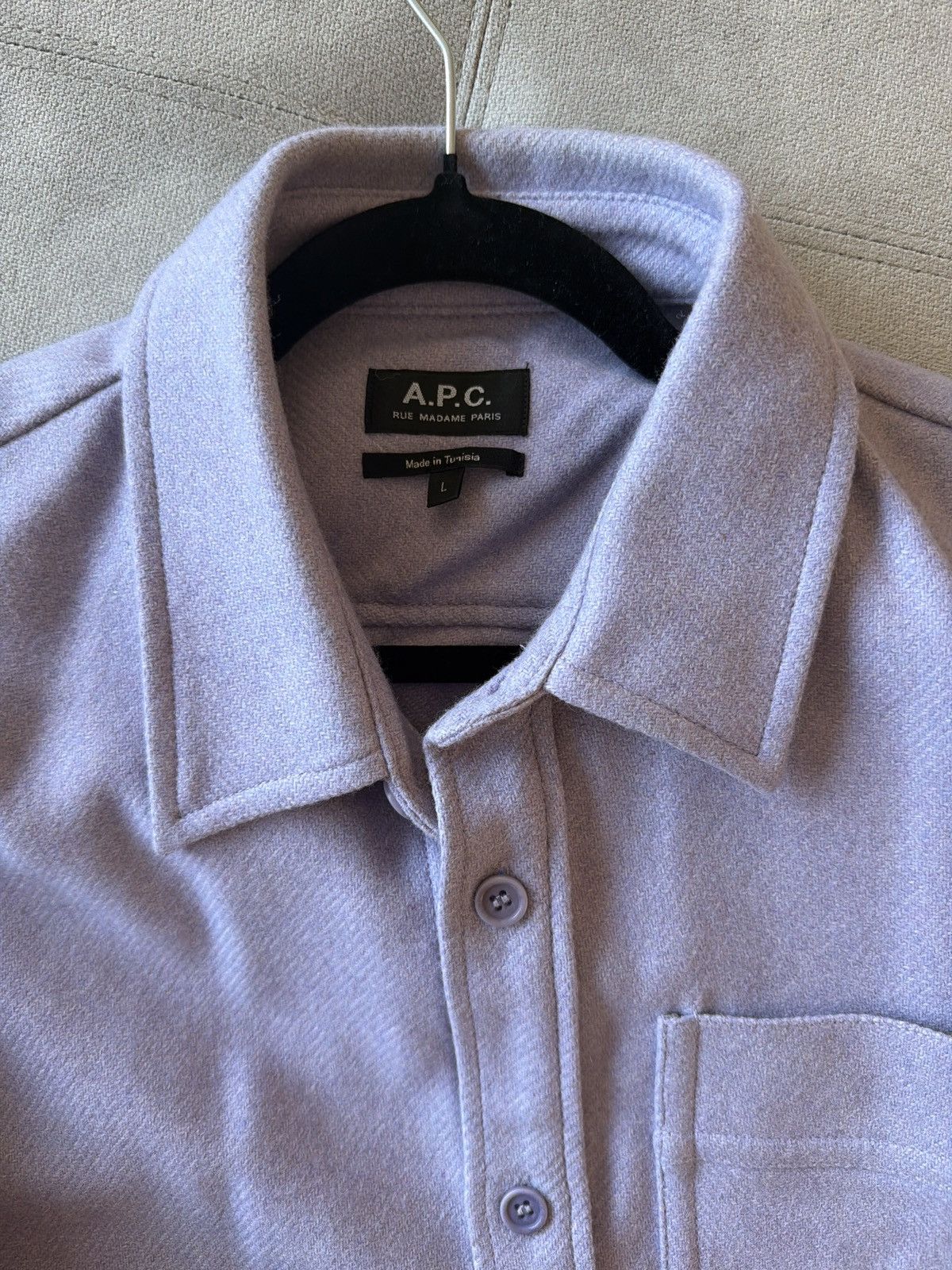 A.P.C. Lavender Wool Shirtjacket Size US L / EU 52-54 / 3 - 6 Thumbnail