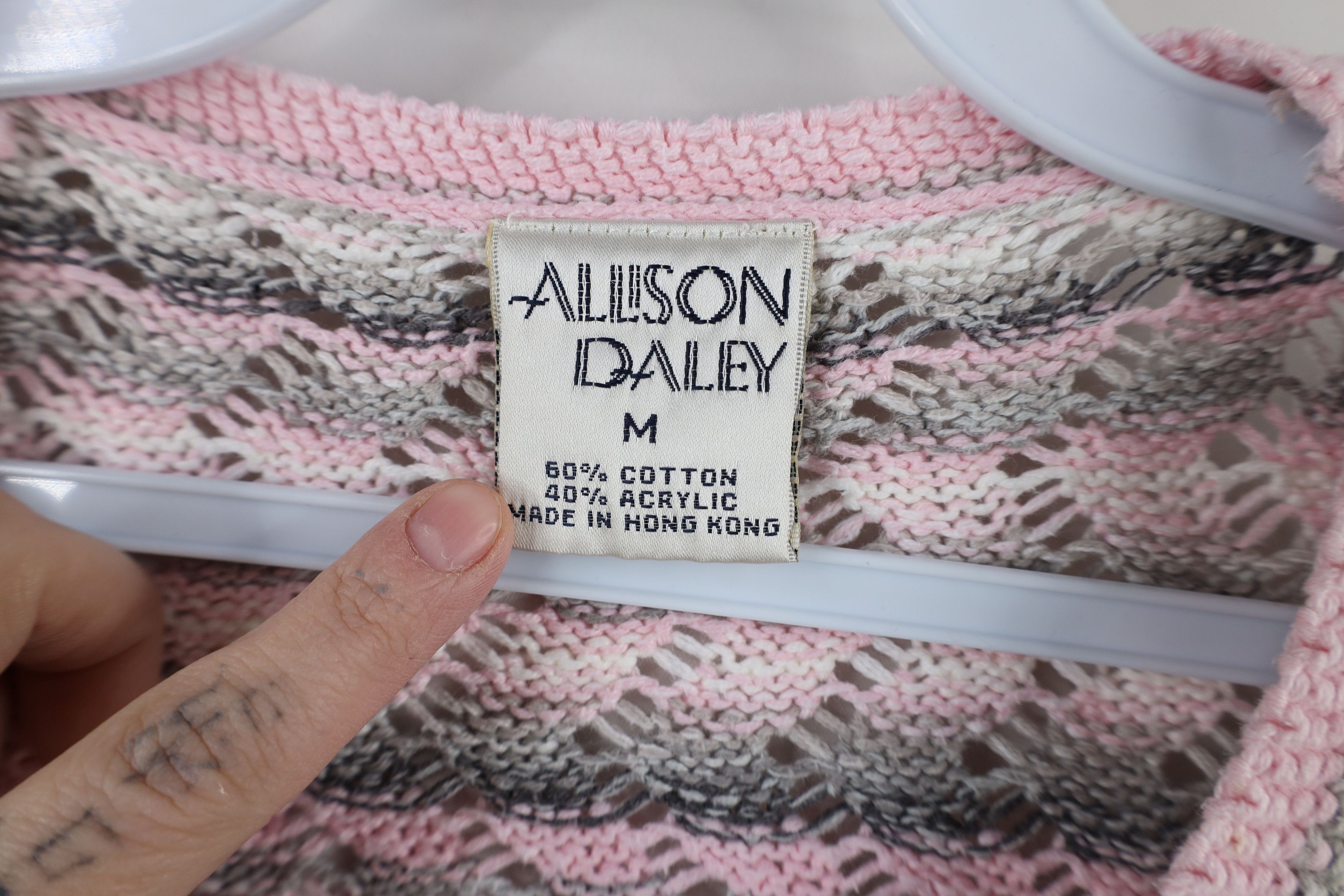 Vintage Vintage 90s Streetwear Crochet Knit Striped Cardigan Sweater Size M / US 6-8 / IT 42-44 - 4 Thumbnail