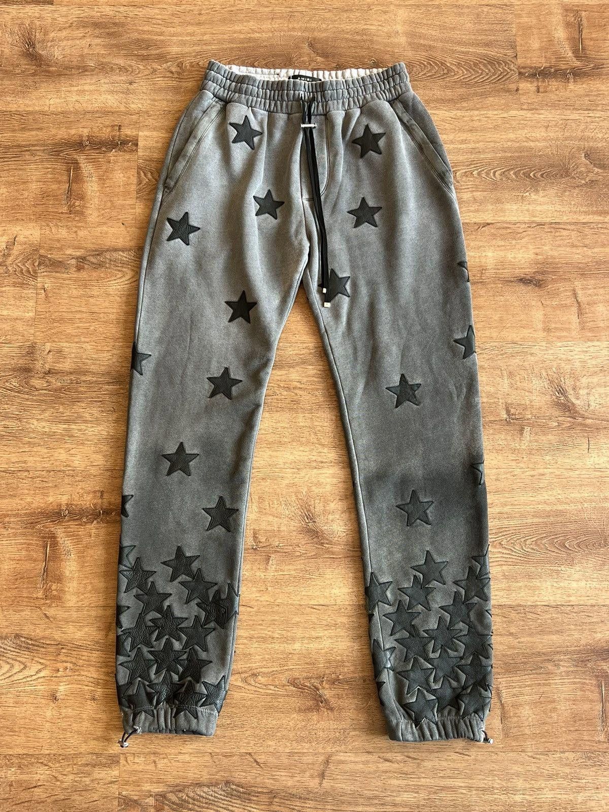 Amiri Amiri "Chemist" Multi-Patch Leather Star Joggers Size US 34 / EU 50 - 2 Thumbnail