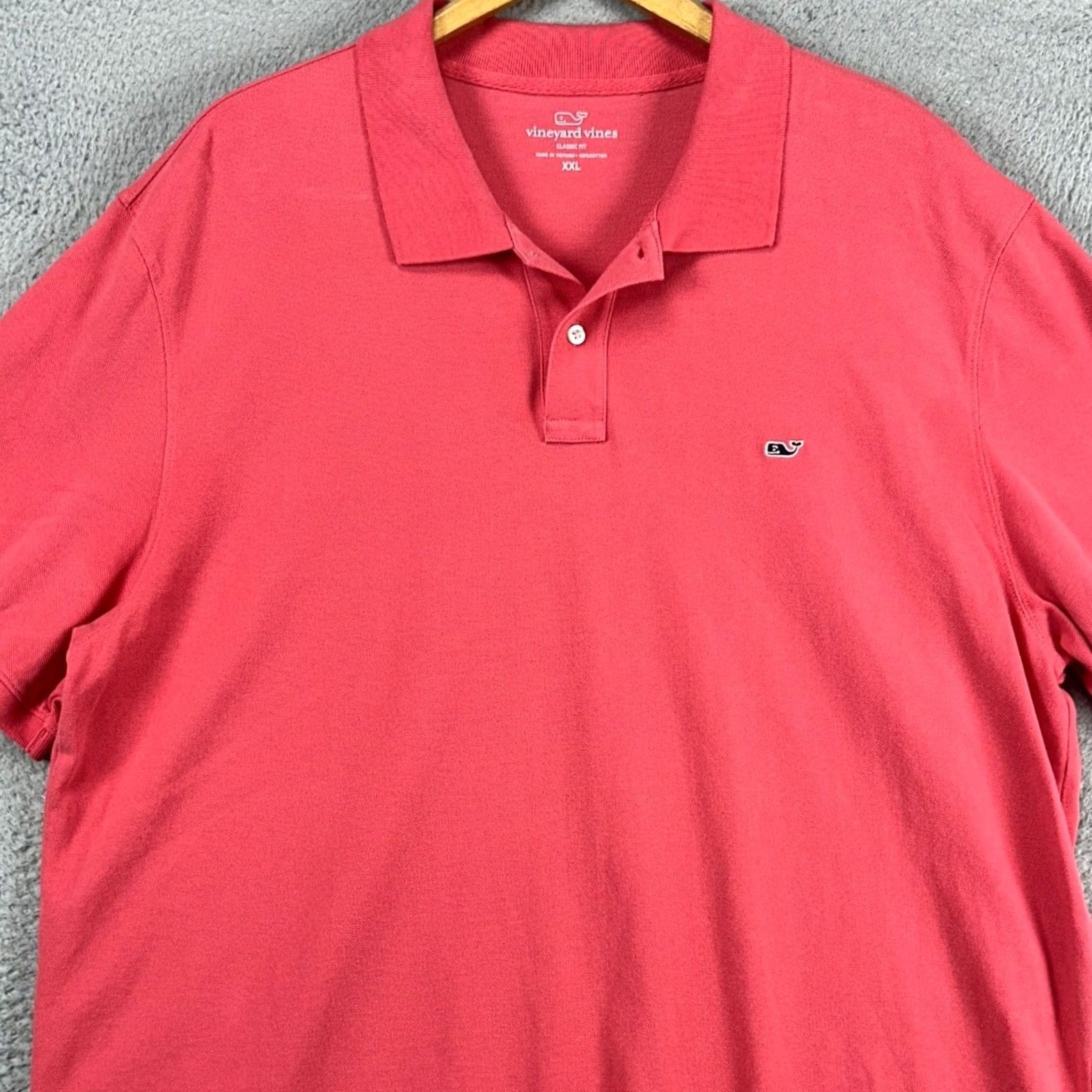 Vineyard Vines VINEYARD VINES Polo Shirt Mens 2XL Pink Classic Fit Logo Rugby 100% Cotton Short Sleeve Shirt Mens Size US XXL / EU 58 / 5 - 2 Thumbnail