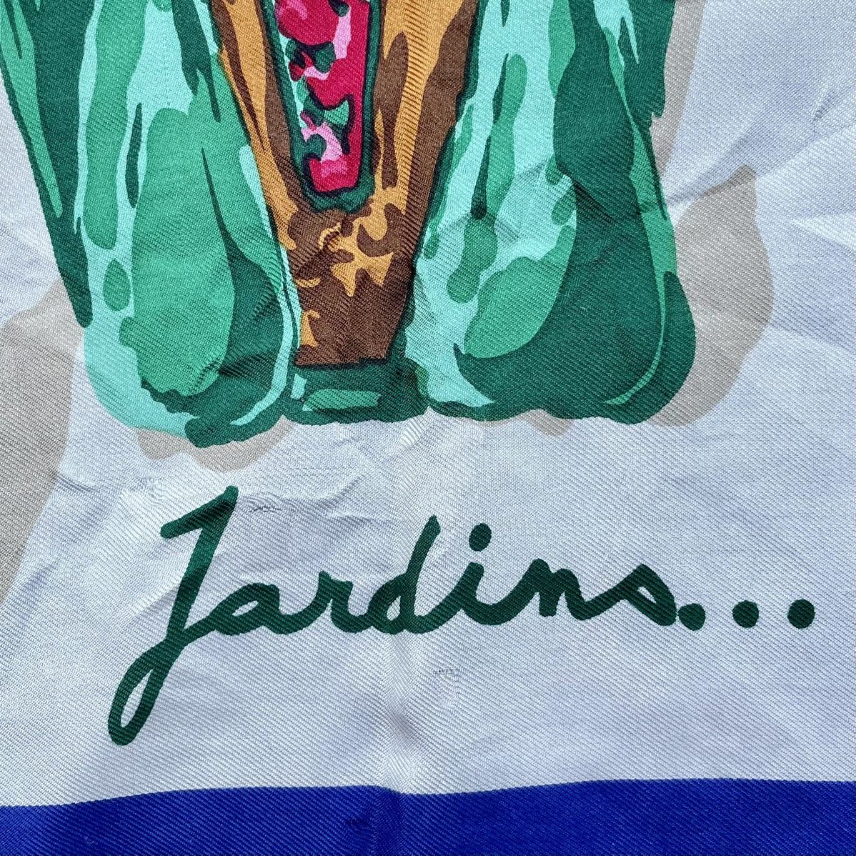 Designer × Vintage Christian Fischbacher Jardins Silk Scarf Size ONE SIZE - 3 Thumbnail