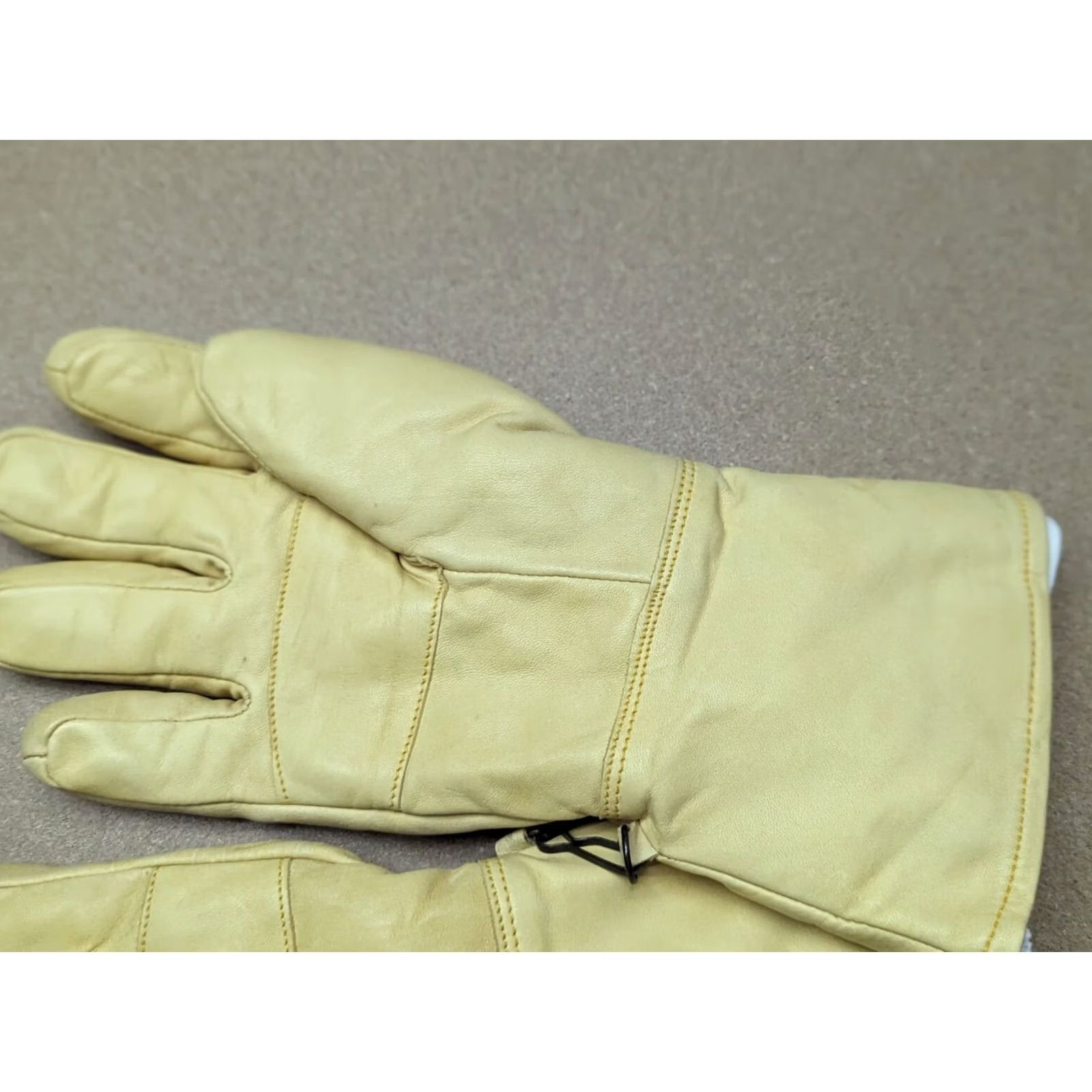 Helly Hansen VINTAGE Helly Hansen Mens Leather Gloves Size 7 + Liners Light Tan / Cream Beige Glove Mens Vintage Leather Size ONE SIZE - 2 Thumbnail