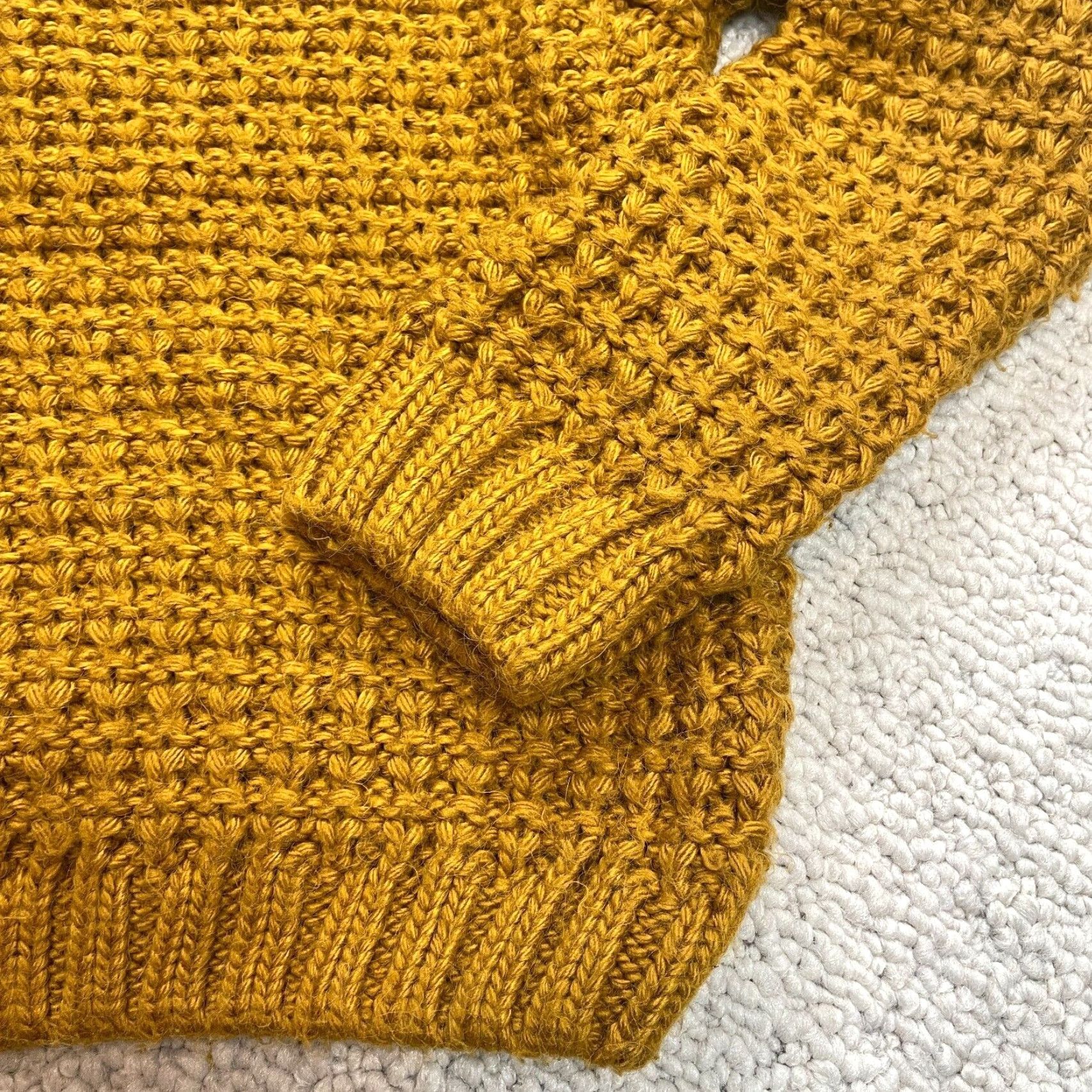 Tommy Hilfiger Tommy Hilfiger Sweater Womens M Waffle-Knit Brownish Yellow Crew Neck Wool Acrylic Size M / US 6-8 / IT 42-44 - 5 Thumbnail