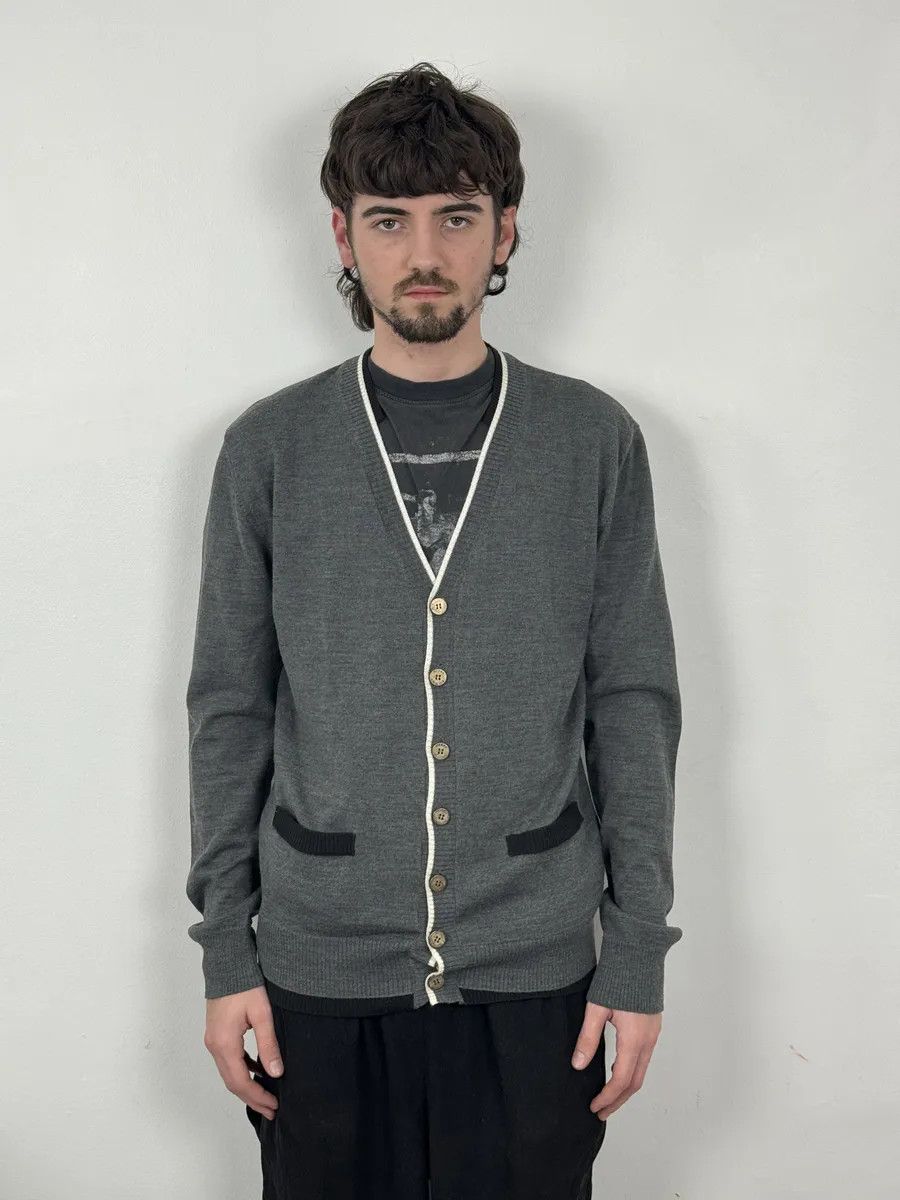 Pierre Balmain AW2013 Pierre Balmain White & Grey Minimalist Cardigan Size US M / EU 48-50 / 2 - 2 Thumbnail