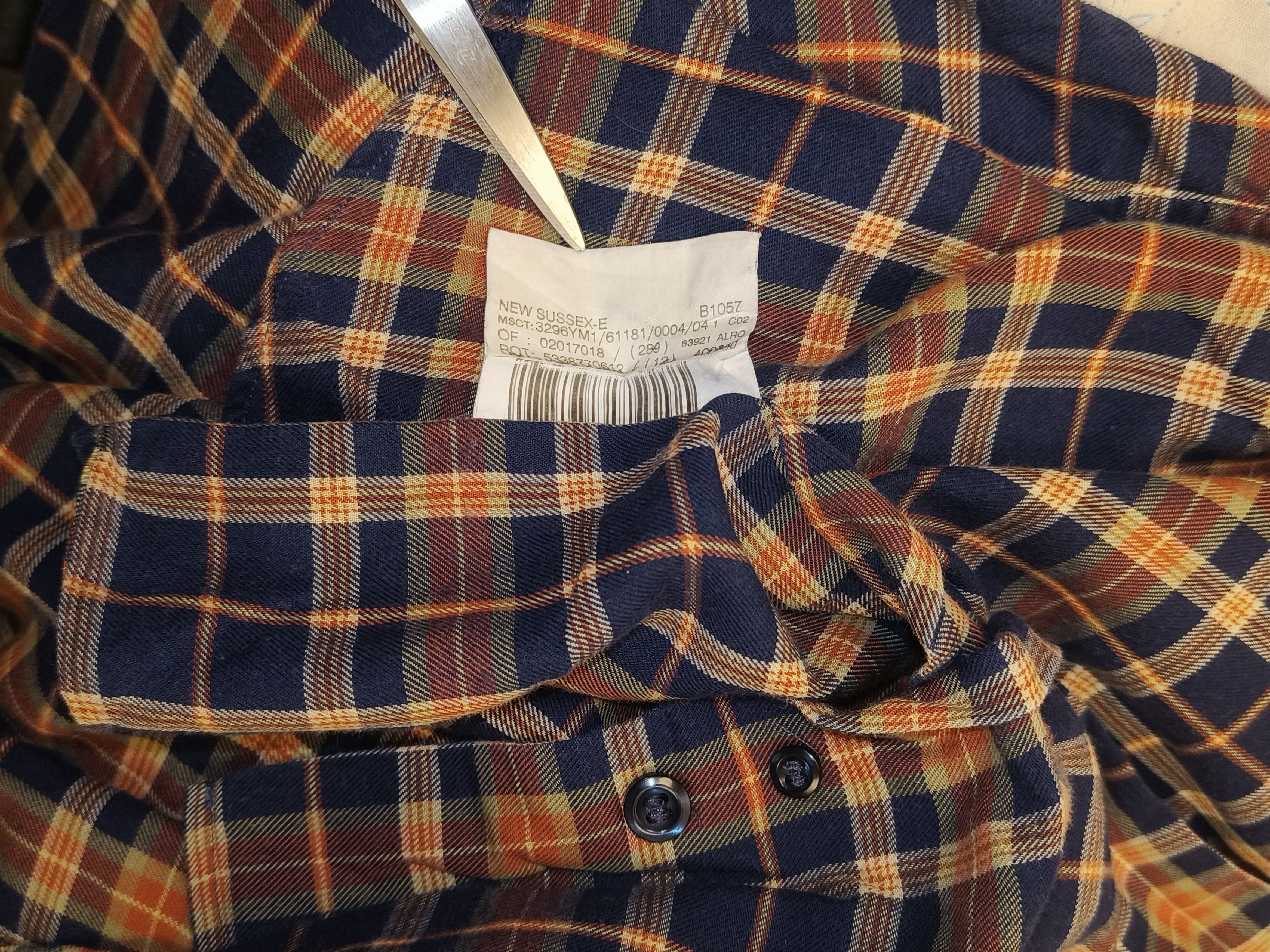 Burberry Burberry New Sussex-E Navy & Camel Check Cotton Shirt Size US L / EU 52-54 / 3 - 5 Thumbnail