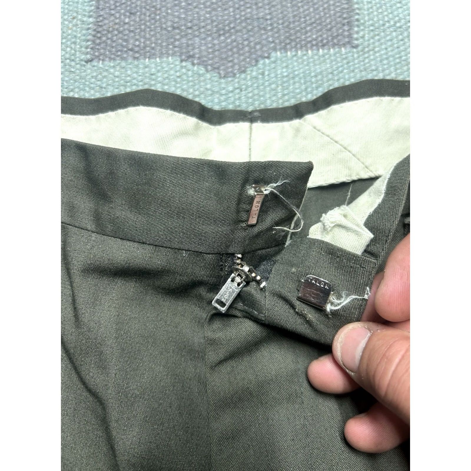Vintage VINTAGE Koratron Work Pants Chino Green 33x30 Mens Workwear 60s 70s Size US 33 - 5 Thumbnail