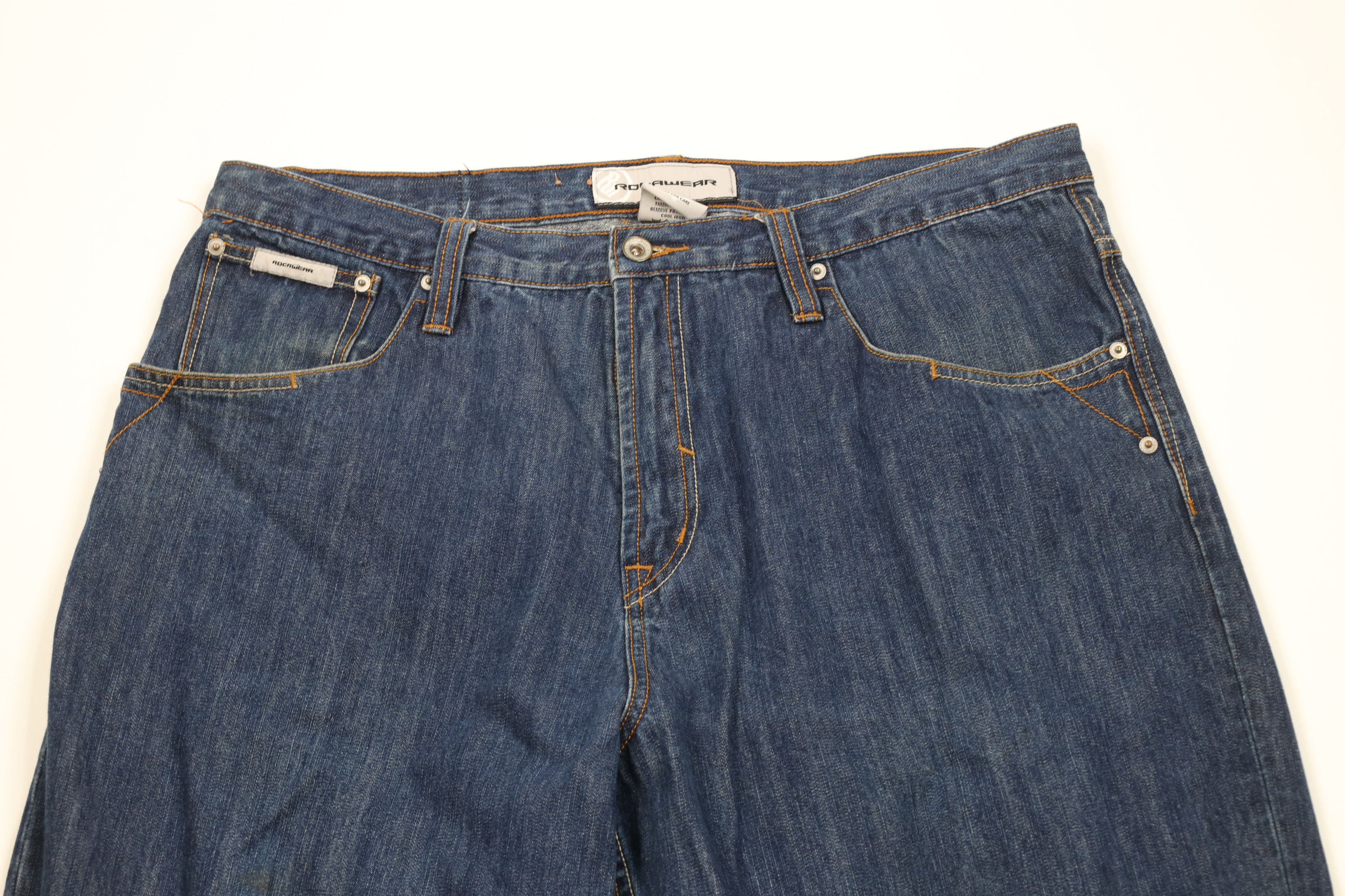 Rocawear Vintage 90s Y2K Rocawear Baggy Wide Leg Denim Jeans Blue Size US 38 / EU 54 - 2 Thumbnail