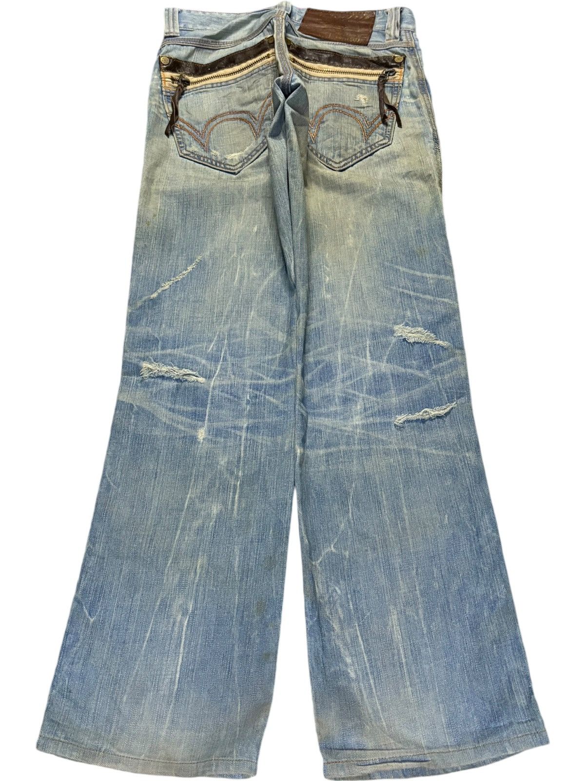 Edwin Vintage Japanese Edwin Mud Wash Distressed Loose Jeans Size US 28 / EU 44 - 2 Thumbnail
