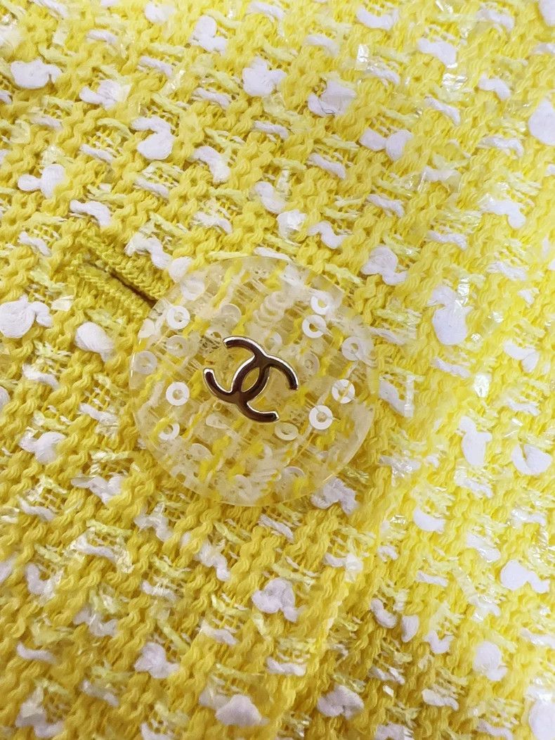 Chanel Chanel 19S yellow and white stand-up collar braided soft t Size XS / US 0-2 / IT 36-38 - 5 Thumbnail