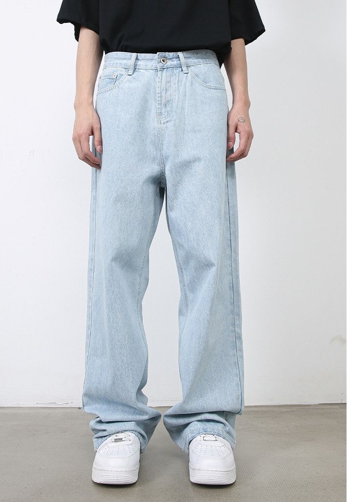 Japanese Brand × Jean Men's loose retro light blue straight jeans Size US 32 / EU 48 - 1 Thumbnail