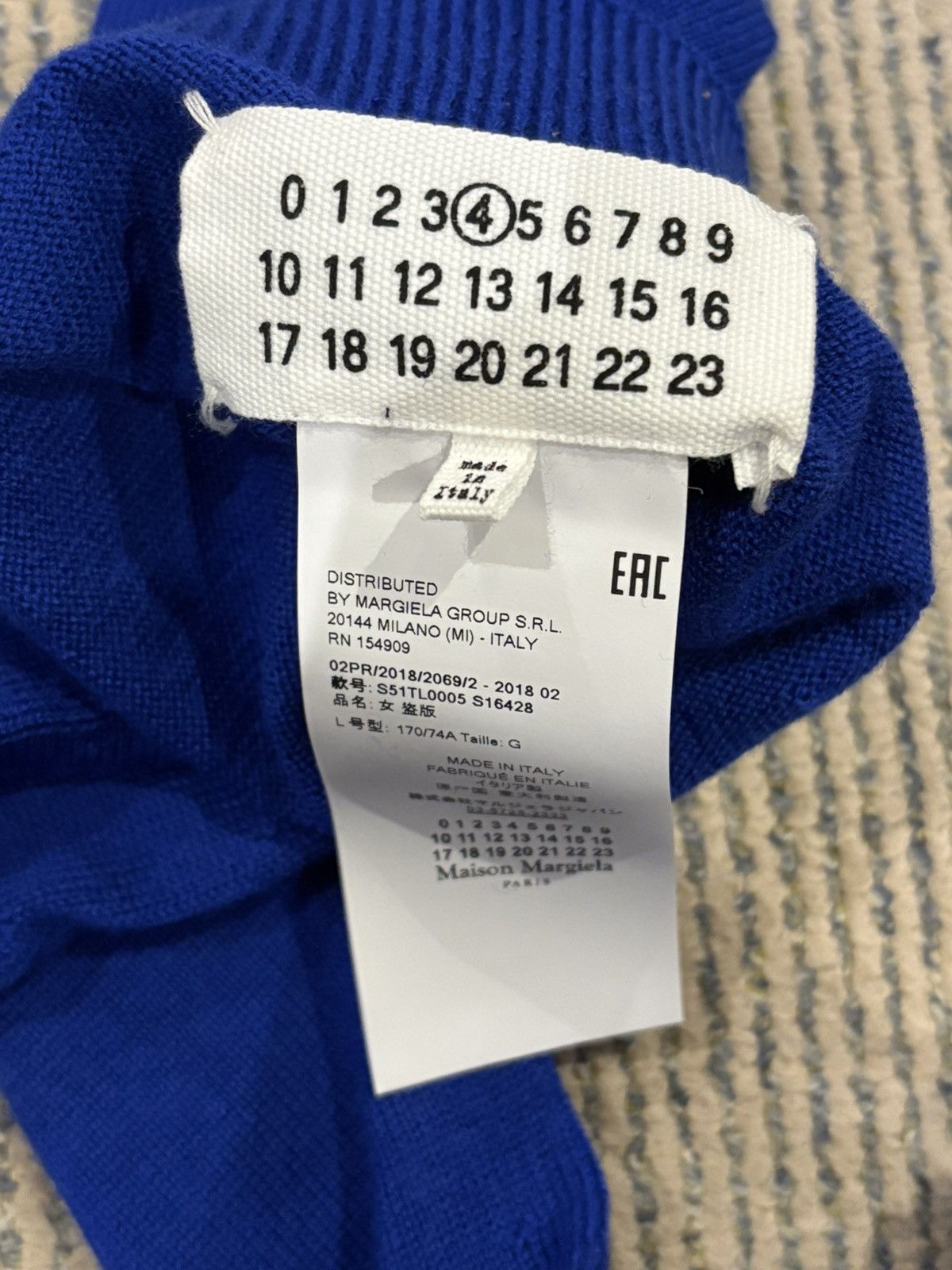 Maison Margiela Thigh High Blue Wool Tabi Socks Size ONE SIZE - 4 Thumbnail