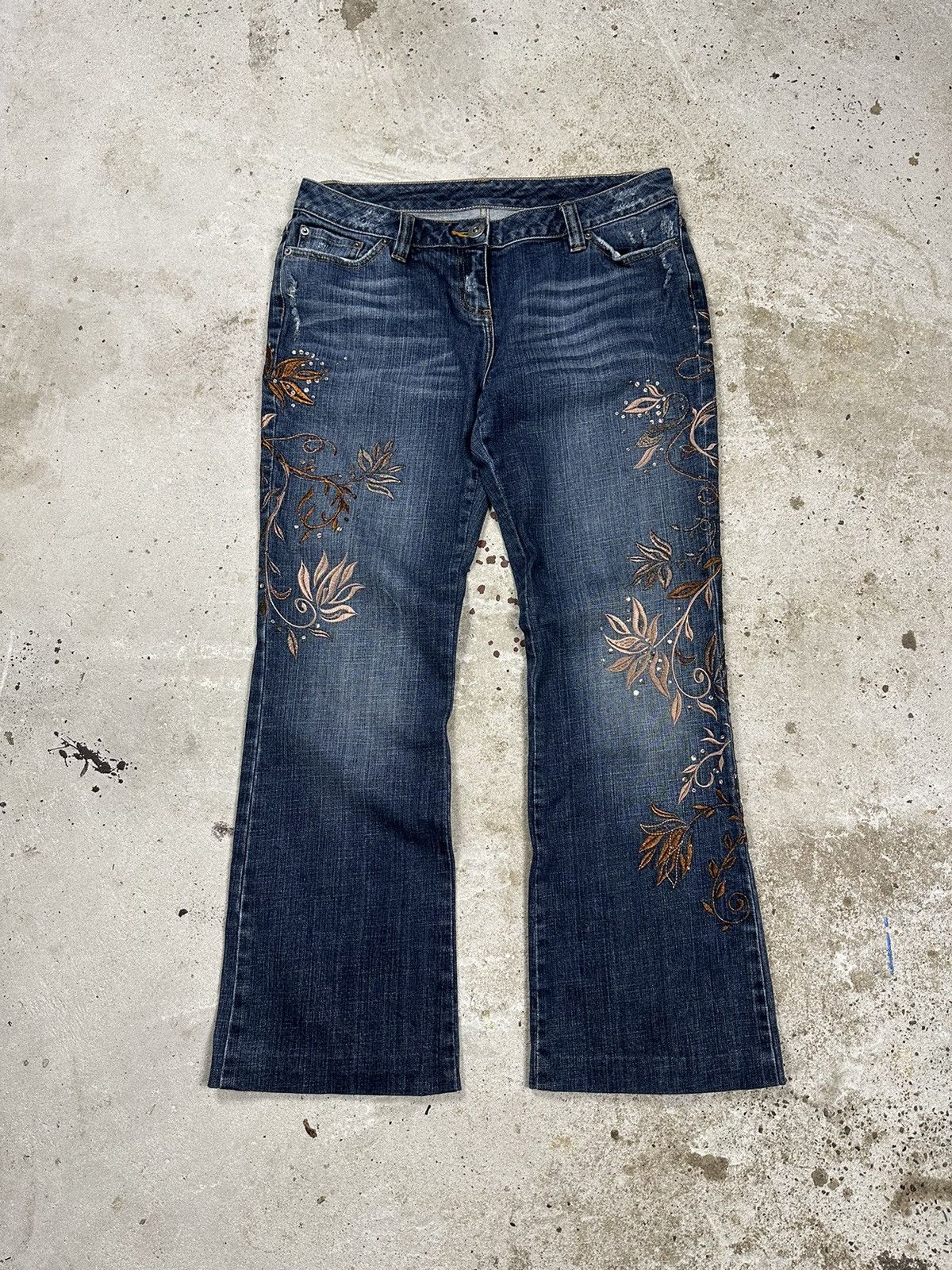 If Six Was Nine Vintage Y2K Flare Bootcut Rhinestones Denim Pants Jeans Size US 30 / EU 46 - 15 Thumbnail