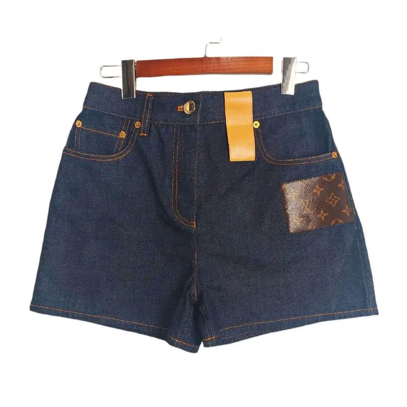 Louis Vuitton Louis Vuitton Blue Cotton Denim Shorts for Women 0089 Size 23" - 1 Thumbnail