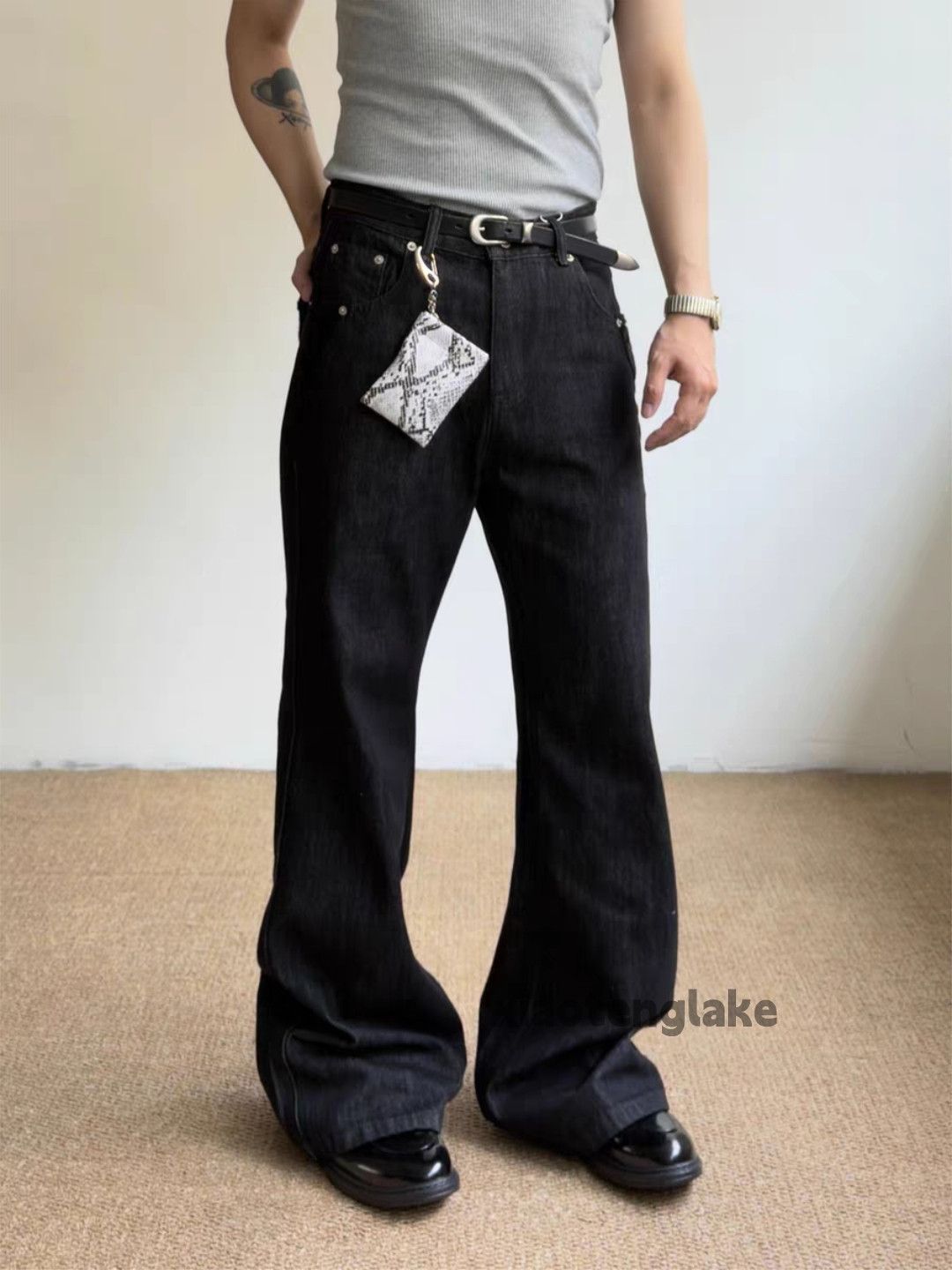Jean zx denim patchwork punk grunge opium flared jeans Size US 30 / EU 46 - 8 Thumbnail