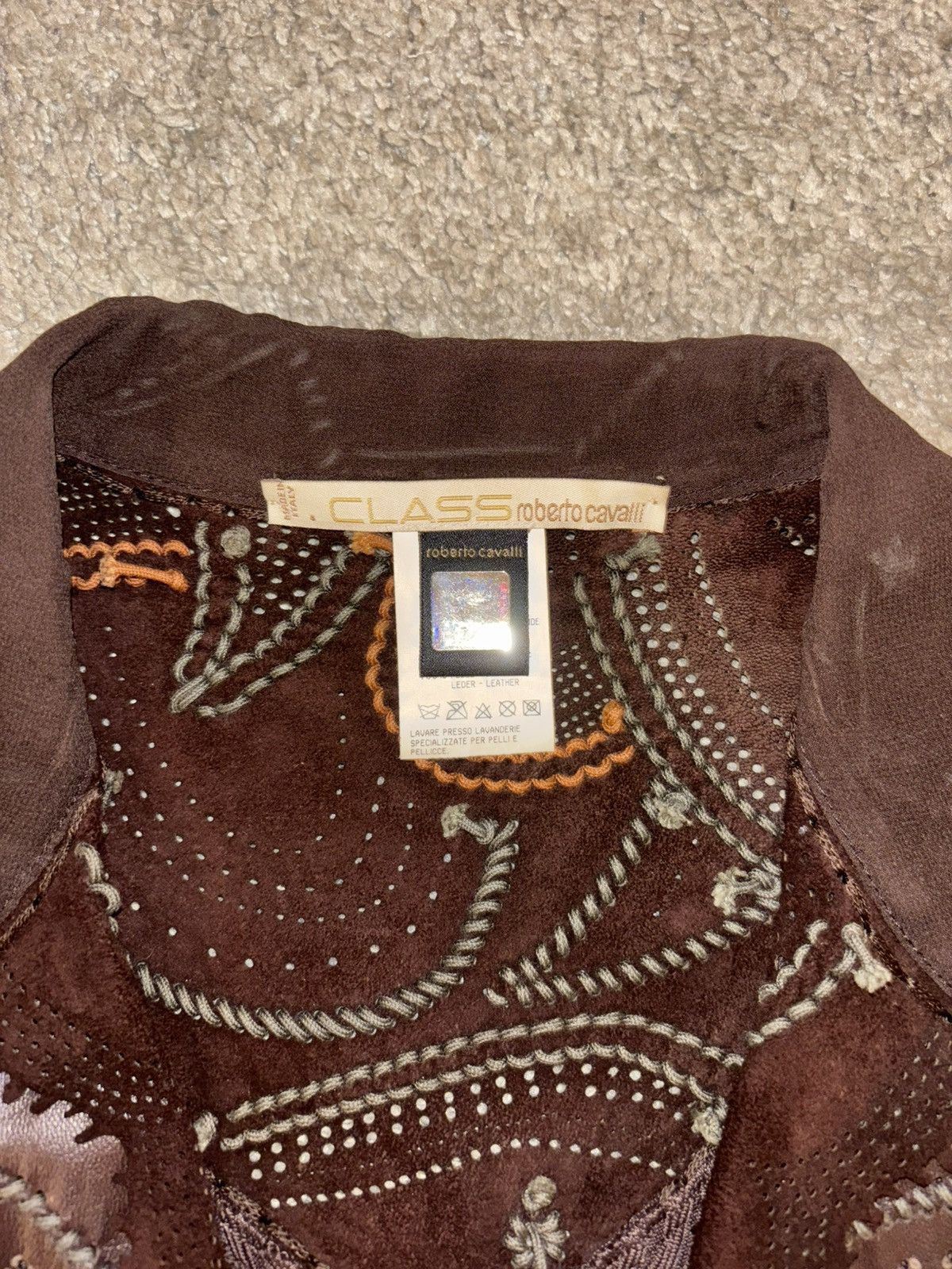 Roberto Cavalli Roberto Cavalli Brown Y2K Light Jacket Size L / US 10 / IT 46 - 2 Thumbnail