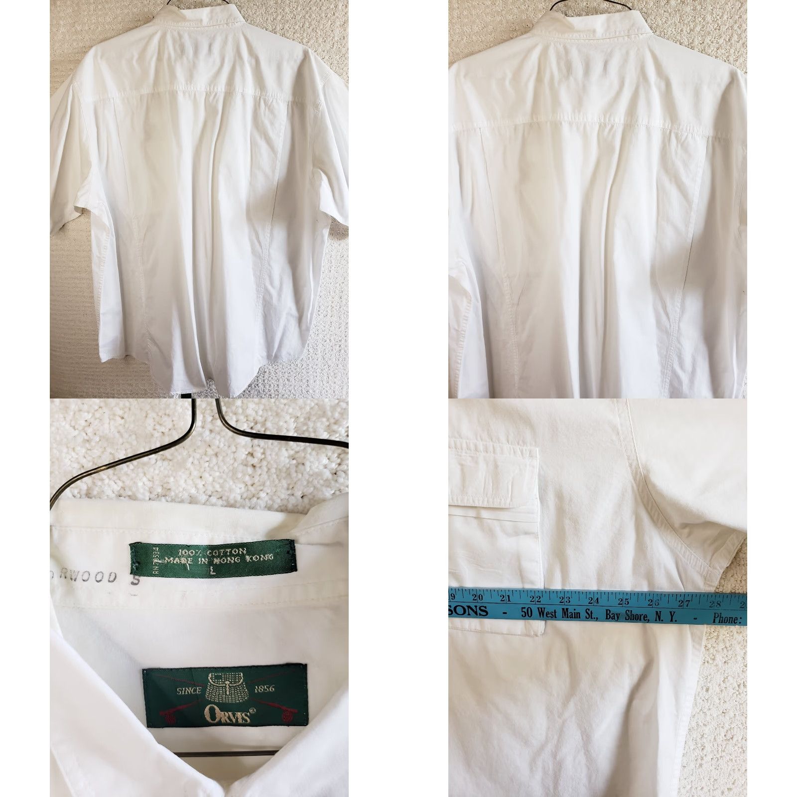 Orvis Orvis Button-Up Shirt Men L White Short Sleeve Cotton Fishing Collared Pocketed Casual Travel Workwear Size US L / EU 52-54 / 3 - 8 Thumbnail