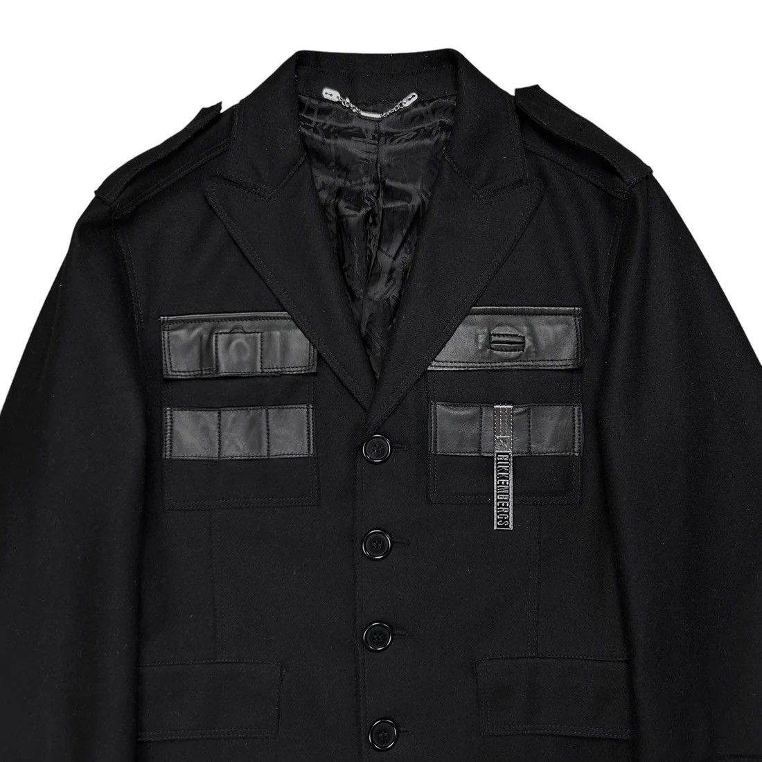 Dirk Bikkembergs Dirk Bikkembergs Leather Pocket Metal Clip Military Blazer Size US M / EU 48-50 / 2 - 4 Thumbnail