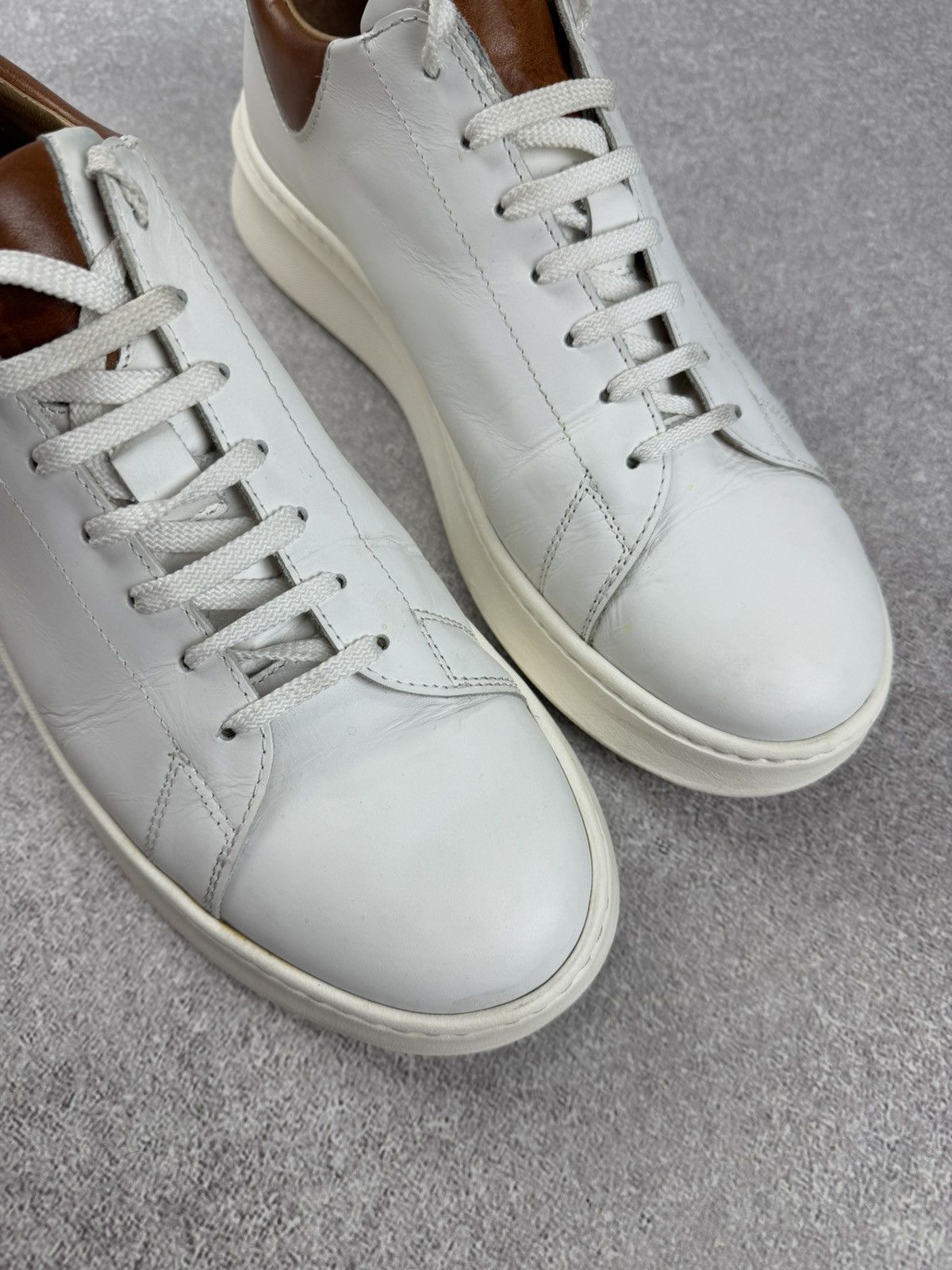 Eleventy Eleventy White Leather Sneakers Men’s Size 43 Size US 10 / EU 43 - 2 Thumbnail